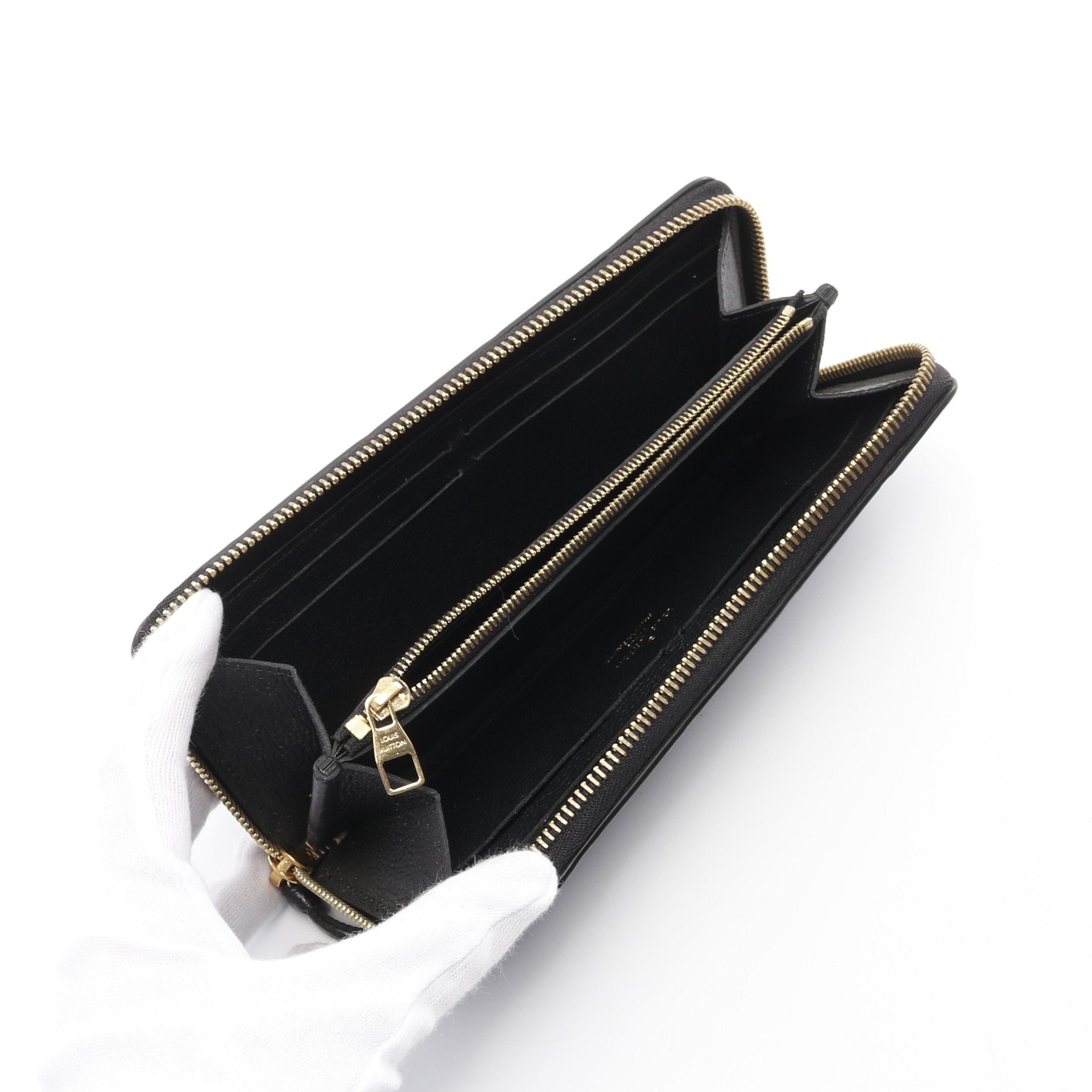 Louis Vuitton Louis Vuitton Portefeuil Clemence Monogram Empreinte Noir Round Zipper Long Wallet Leather Black Size ONE SIZE - 3 Thumbnail