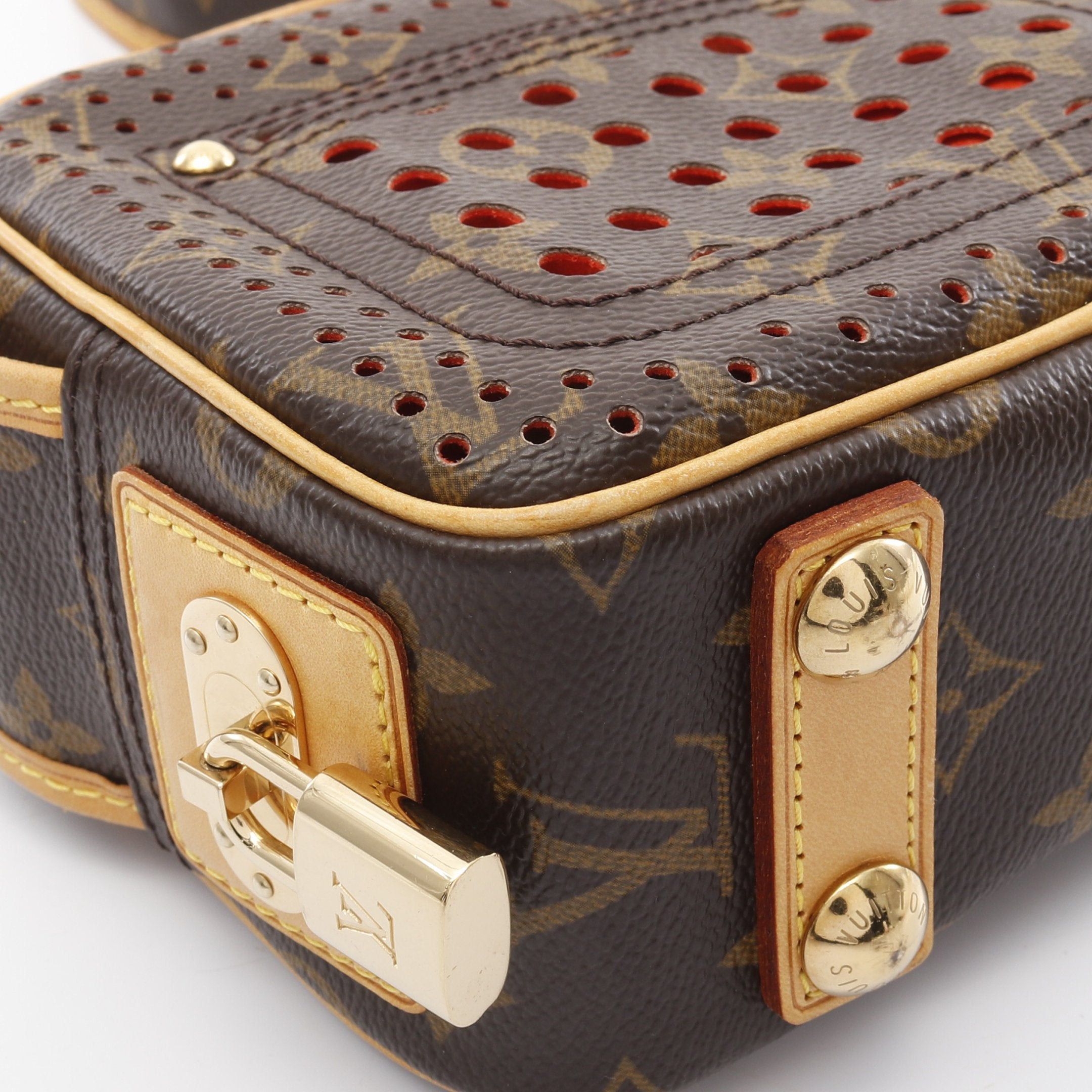 Louis Vuitton Louis Vuitton Mini Trocadero Monogram Perfo Orange Shoulder Bag Leather Brown Size ONE SIZE - 6 Thumbnail