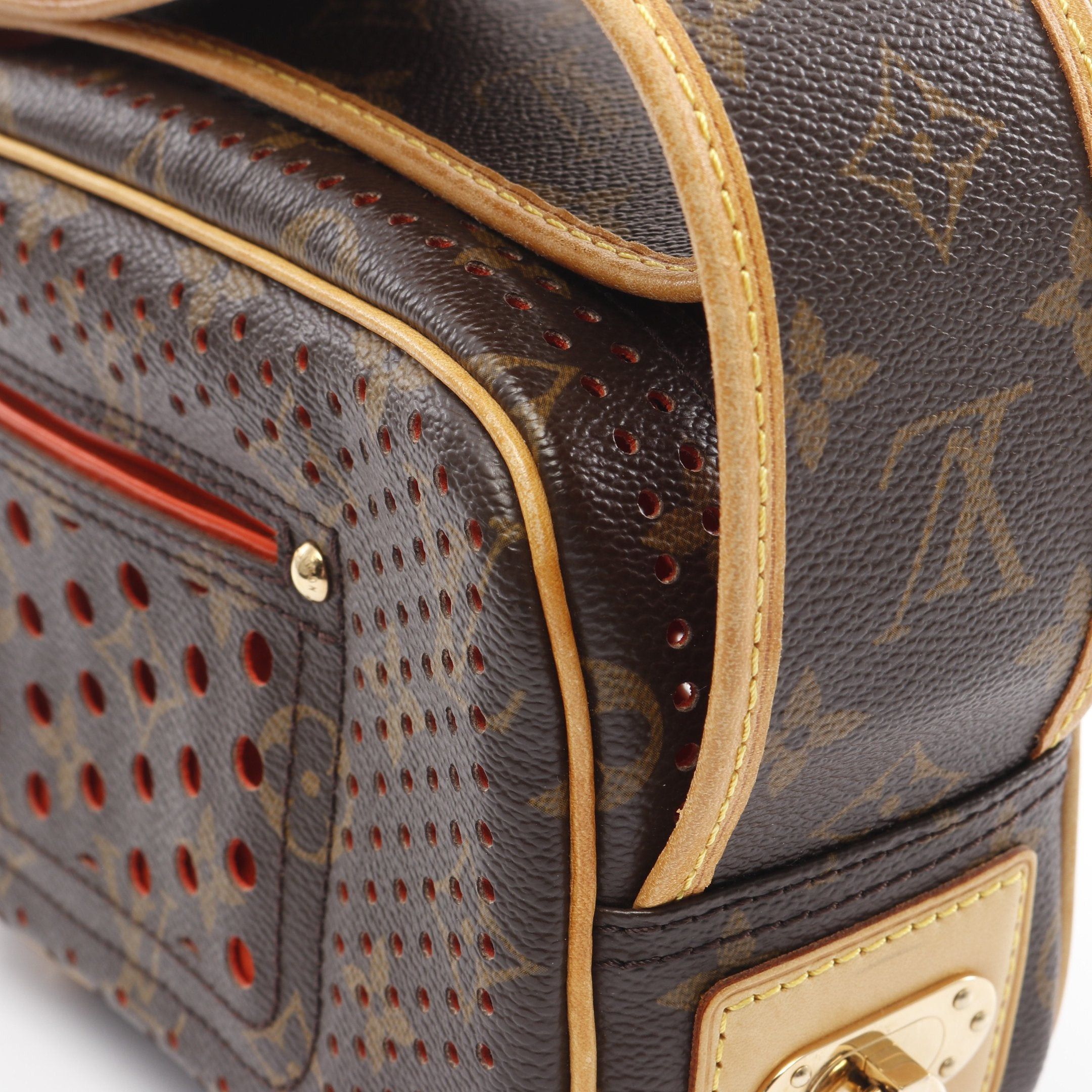 Louis Vuitton Louis Vuitton Mini Trocadero Monogram Perfo Orange Shoulder Bag Leather Brown Size ONE SIZE - 8 Thumbnail
