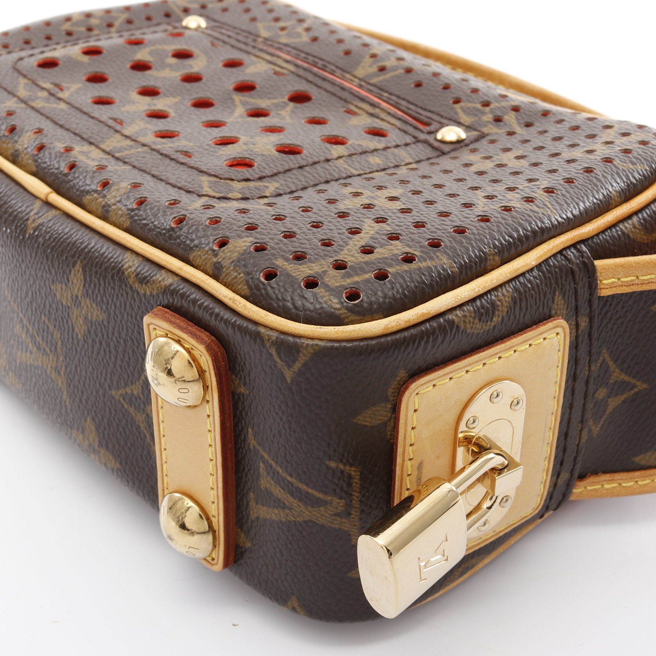 Louis Vuitton Louis Vuitton Mini Trocadero Monogram Perfo Orange Shoulder Bag Leather Brown Size ONE SIZE - 7 Thumbnail