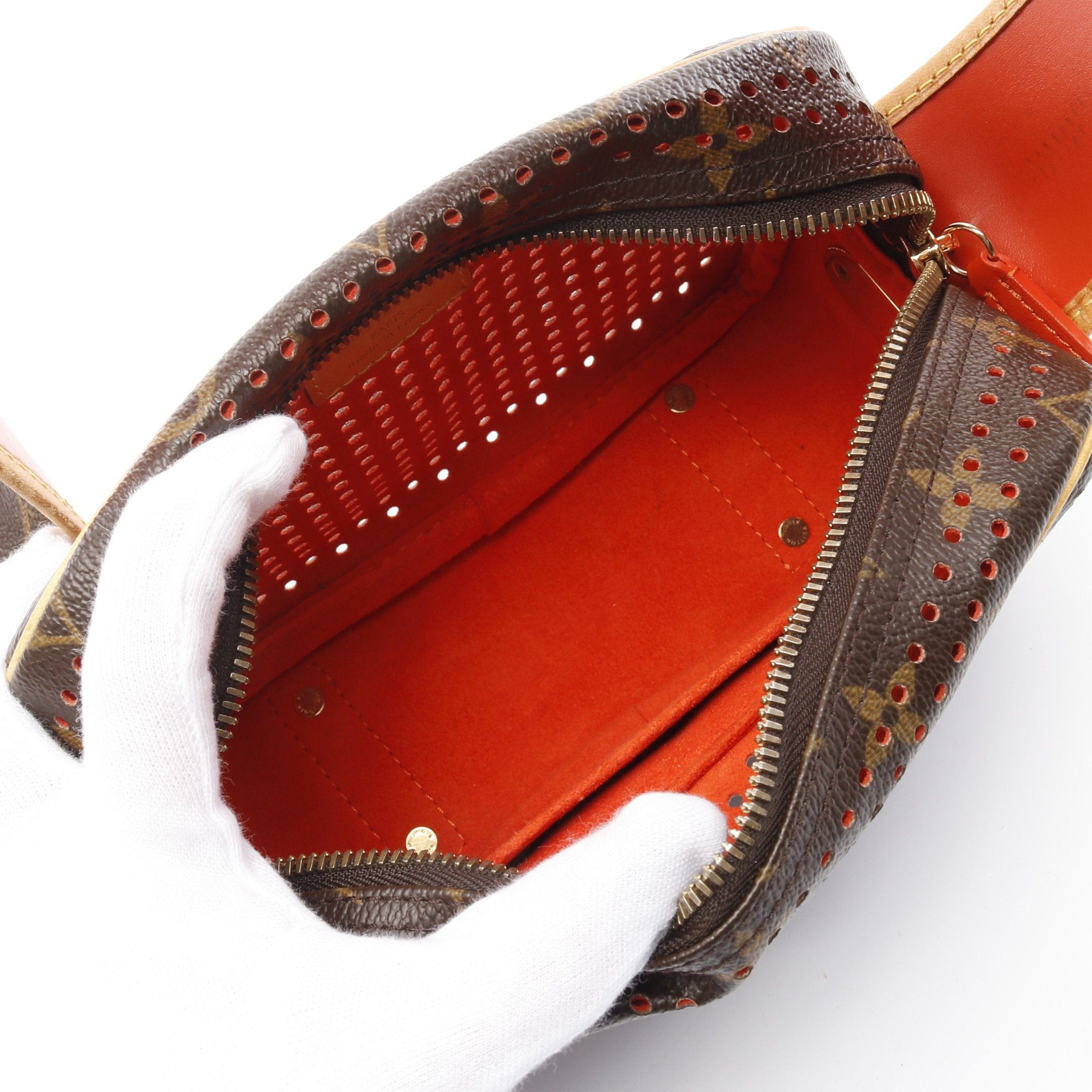 Louis Vuitton Louis Vuitton Mini Trocadero Monogram Perfo Orange Shoulder Bag Leather Brown Size ONE SIZE - 3 Thumbnail