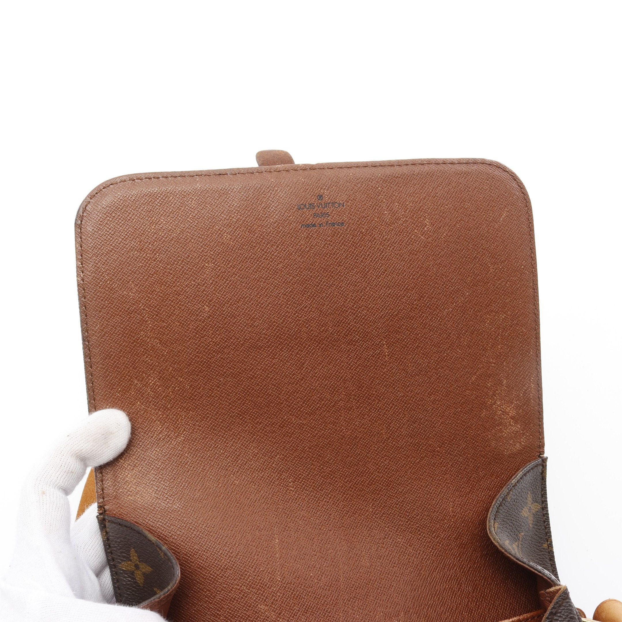 Louis Vuitton Cartesier Mm Monogram Shoulder Bag Leather Brown