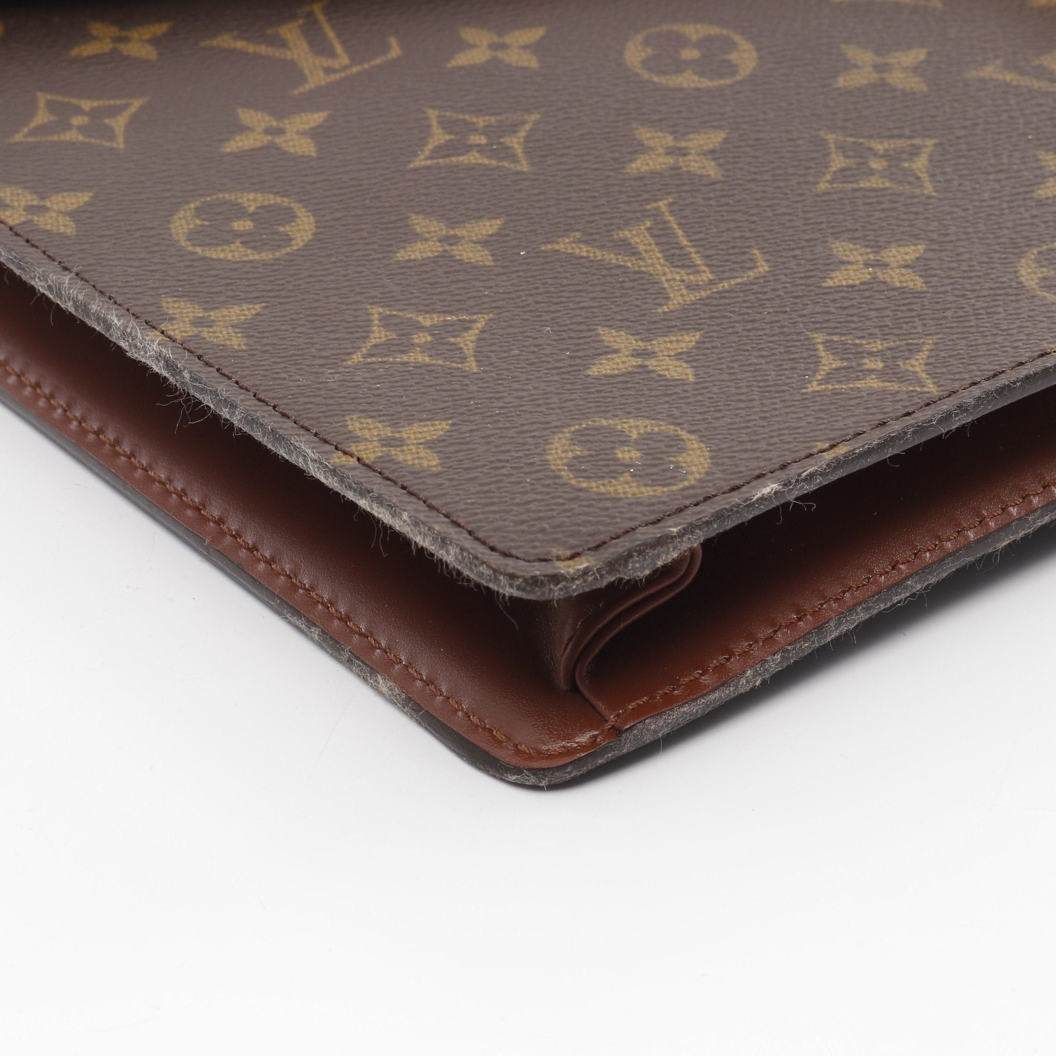 Louis Vuitton Louis Vuitton Porte Document Monogram Briefcase Business Bag Leather Brown Size ONE SIZE - 6 Thumbnail