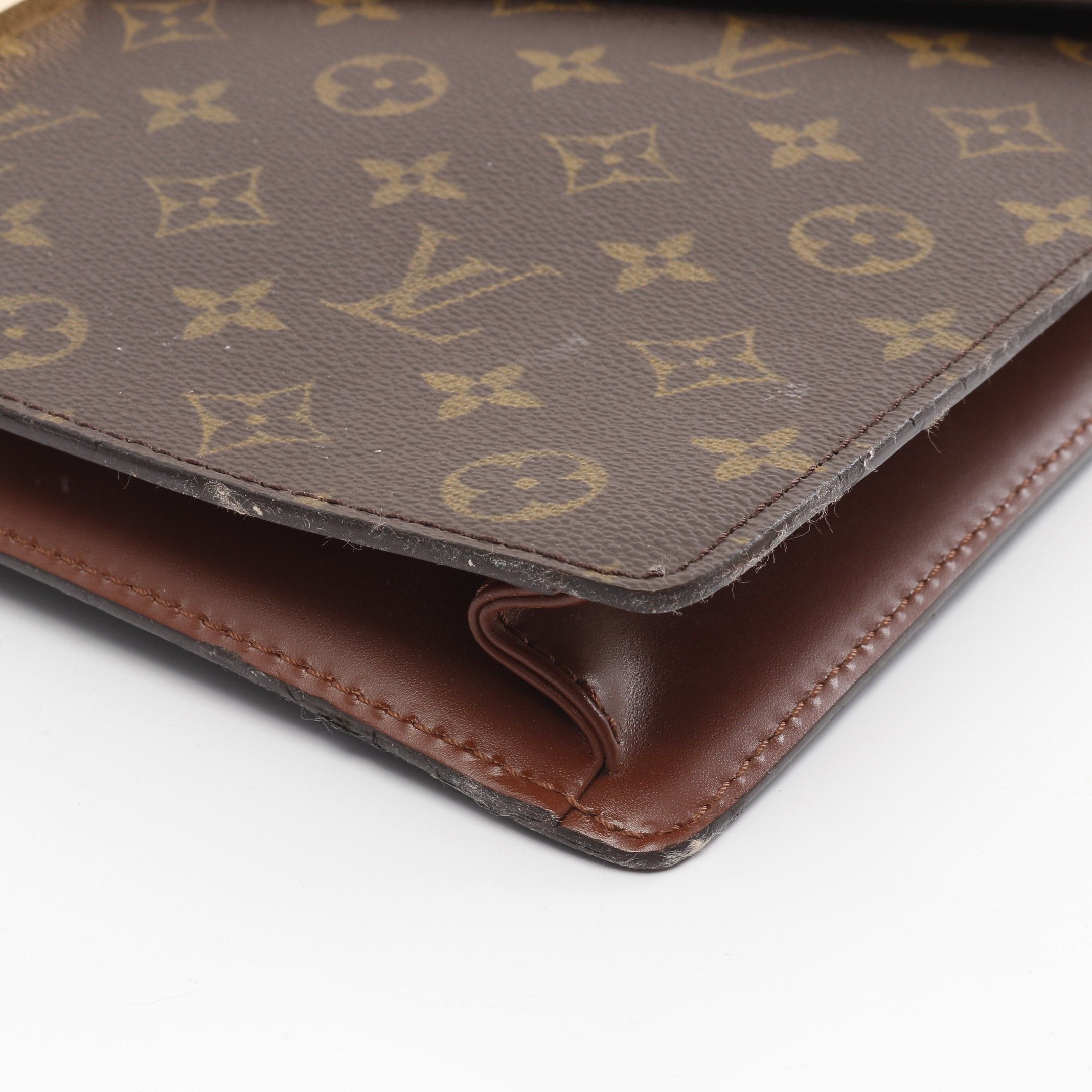 Louis Vuitton Louis Vuitton Porte Document Monogram Briefcase Business Bag Leather Brown Size ONE SIZE - 7 Thumbnail