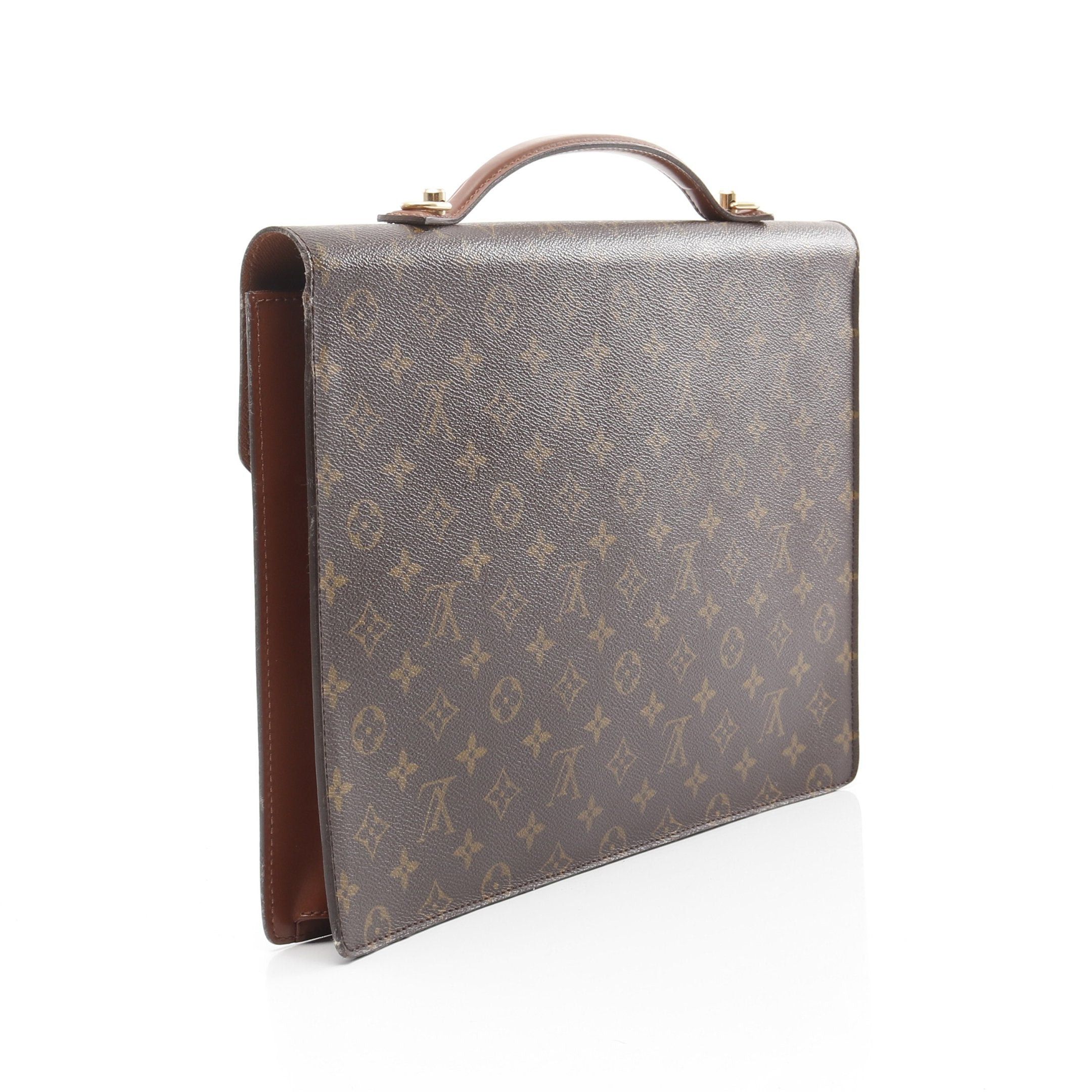 Louis Vuitton Louis Vuitton Porte Document Monogram Briefcase Business Bag Leather Brown Size ONE SIZE - 2 Thumbnail