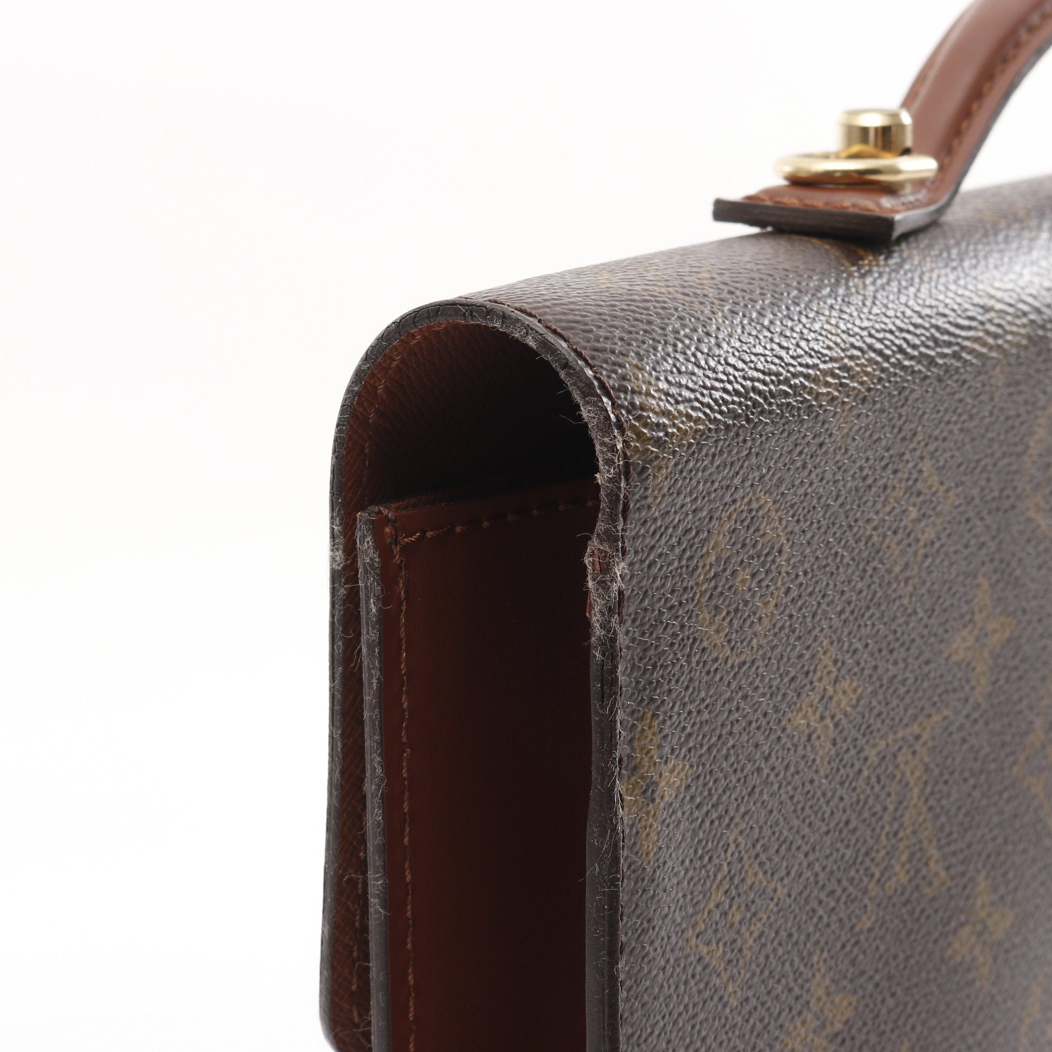 Louis Vuitton Louis Vuitton Porte Document Monogram Briefcase Business Bag Leather Brown Size ONE SIZE - 9 Thumbnail