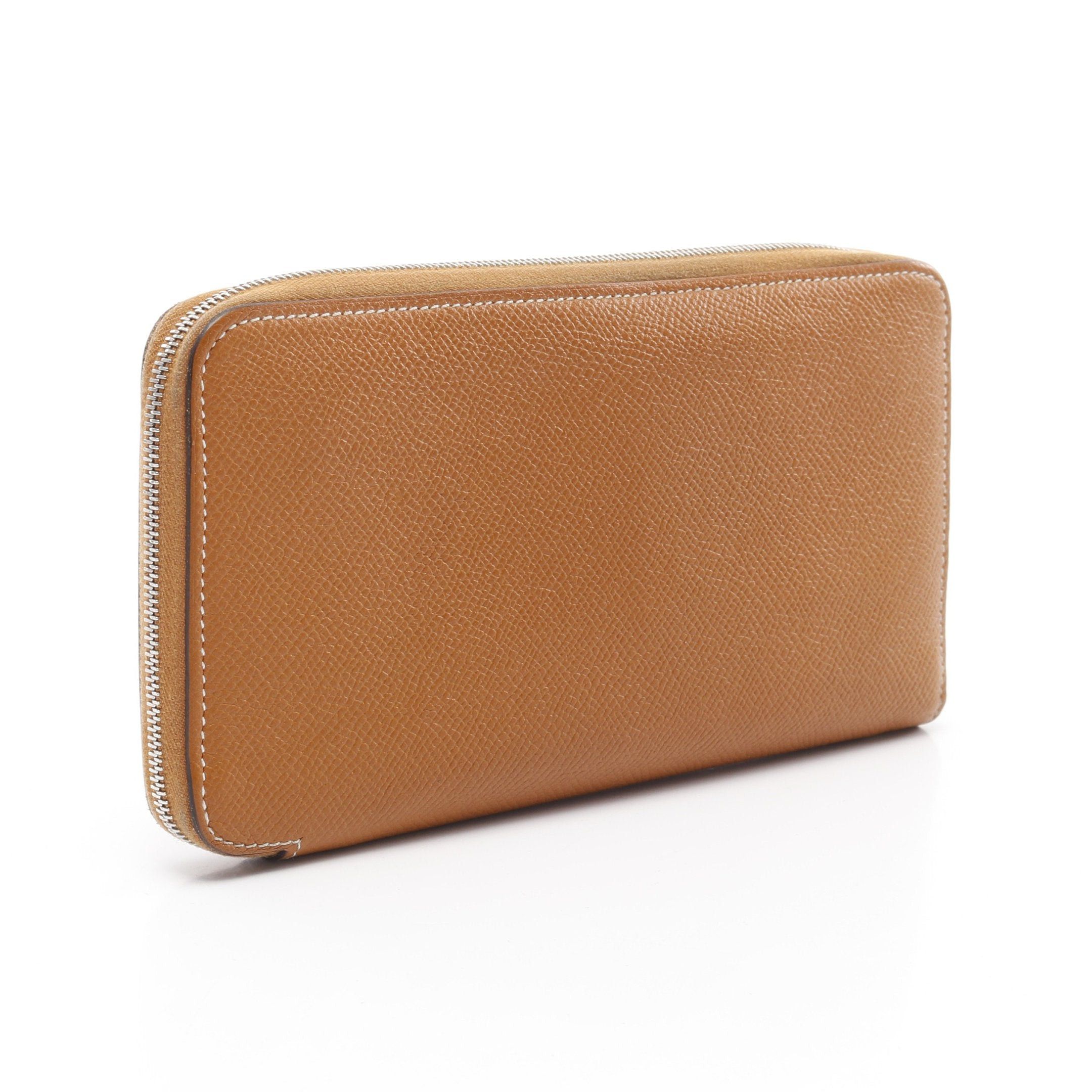 Hermes Hermes Azap Long Silk In Gold Round Zipper Wallet Veau Epsom Light Brown Silver Hardware X Stamp Size ONE SIZE - 2 Thumbnail