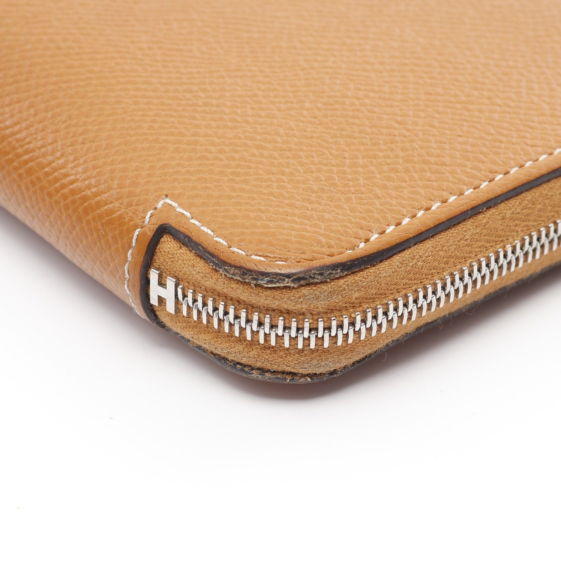 Hermes Hermes Azap Long Silk In Gold Round Zipper Wallet Veau Epsom Light Brown Silver Hardware X Stamp Size ONE SIZE - 8 Thumbnail