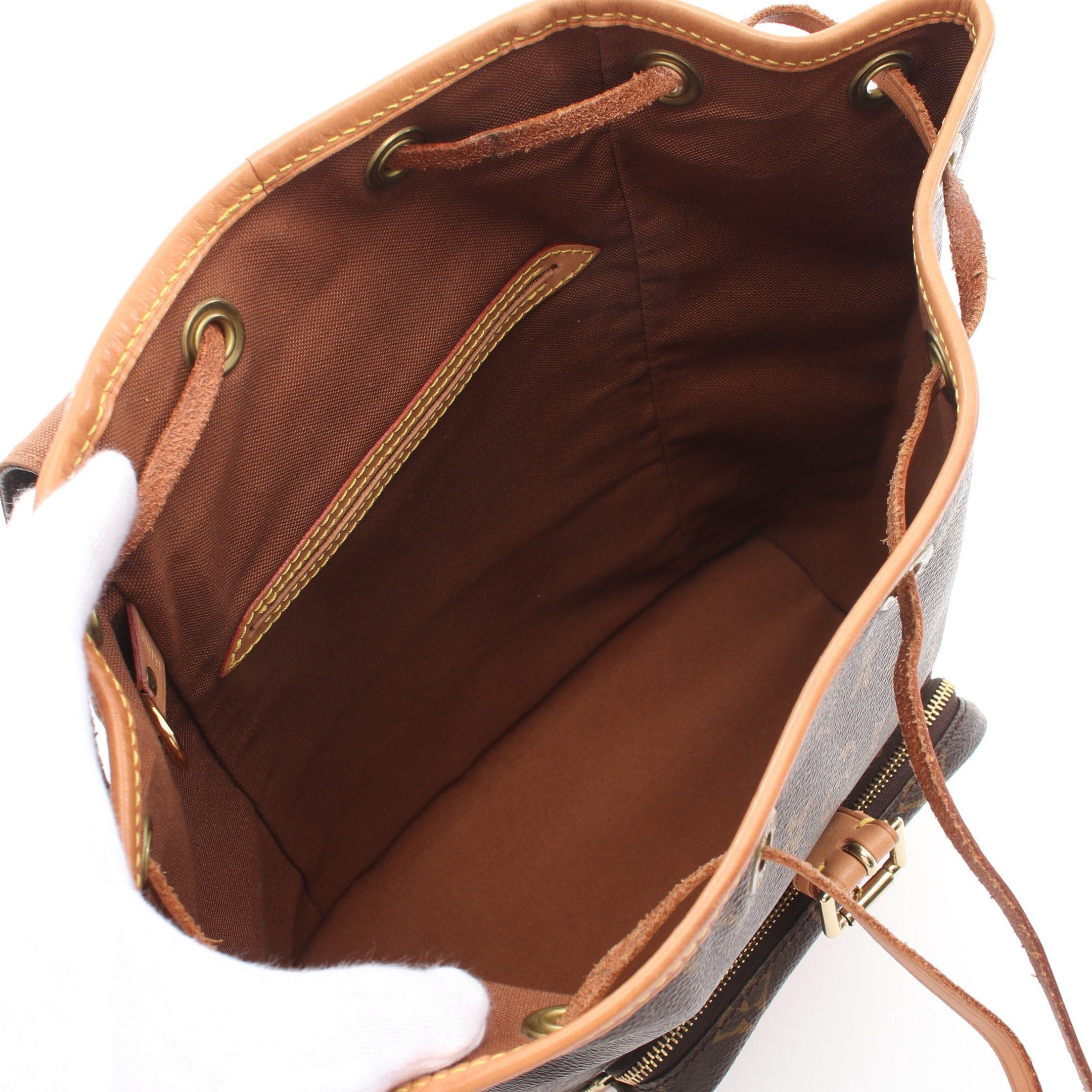 Louis Vuitton Louis Vuitton Montsouris Mm Monogram Backpack Rucksack Leather Brown Size ONE SIZE - 3 Thumbnail