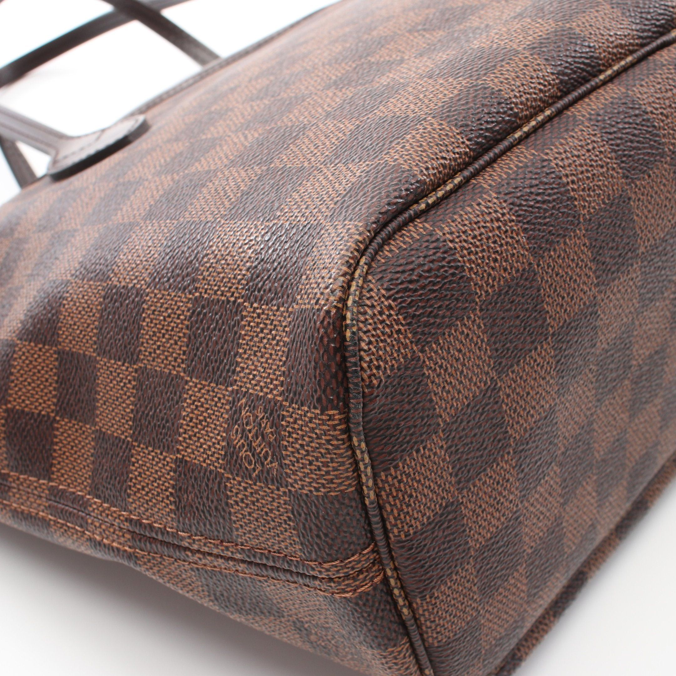 Louis Vuitton Louis Vuitton Neverfull Pm Damier Ebene Handbag Tote Bag Leather Brown Size ONE SIZE - 7 Thumbnail