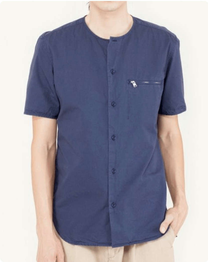 Driver Shirt Cotton Typewriter (Navy)