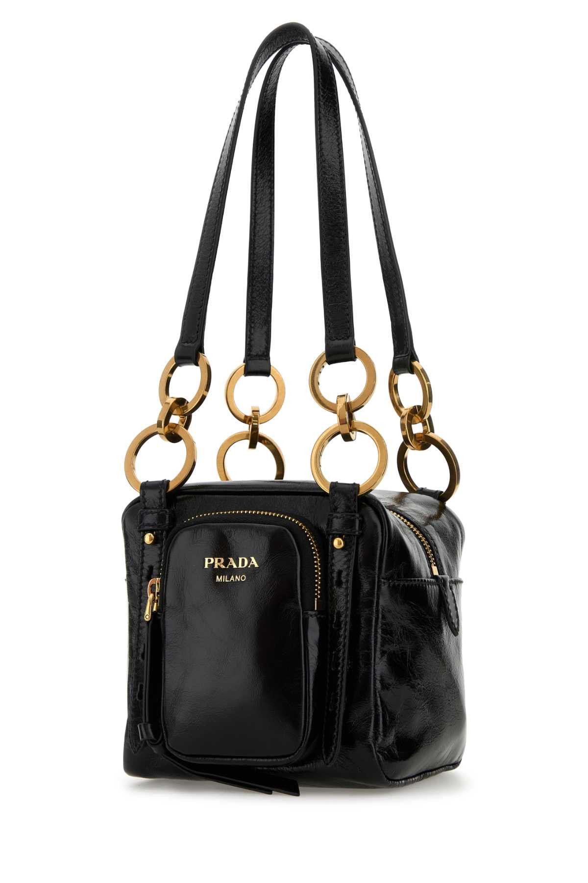 Black Mini Prada Dangle Handbag