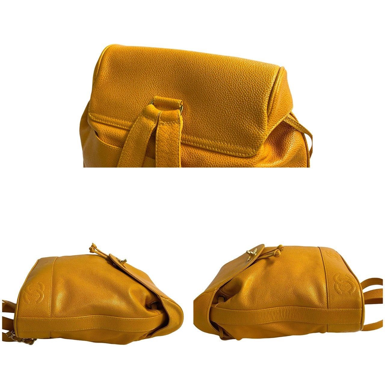 Chanel Chanel Backpack Yellow Leather Size ONE SIZE - 5 Thumbnail
