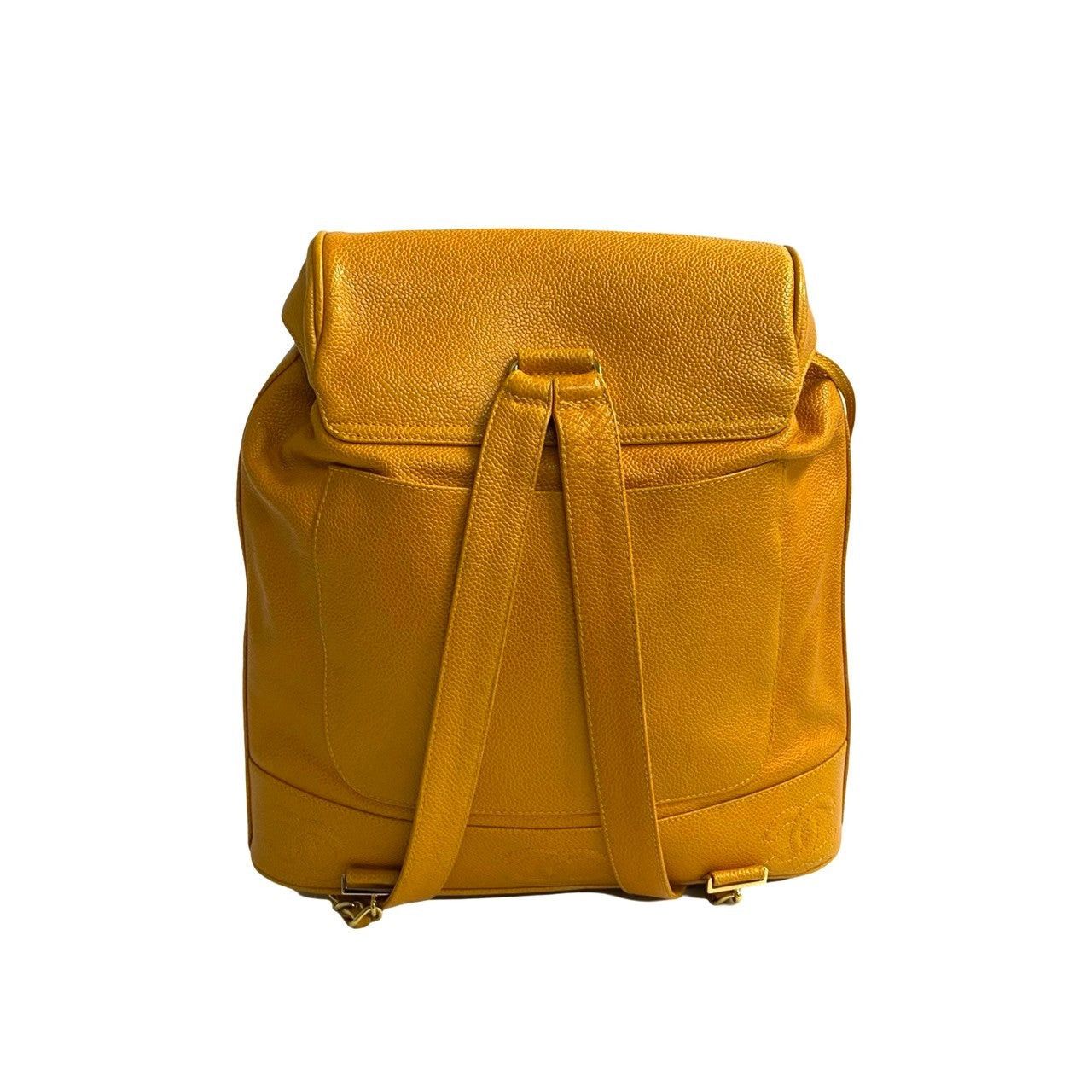 Chanel Chanel Backpack Yellow Leather Size ONE SIZE - 4 Thumbnail