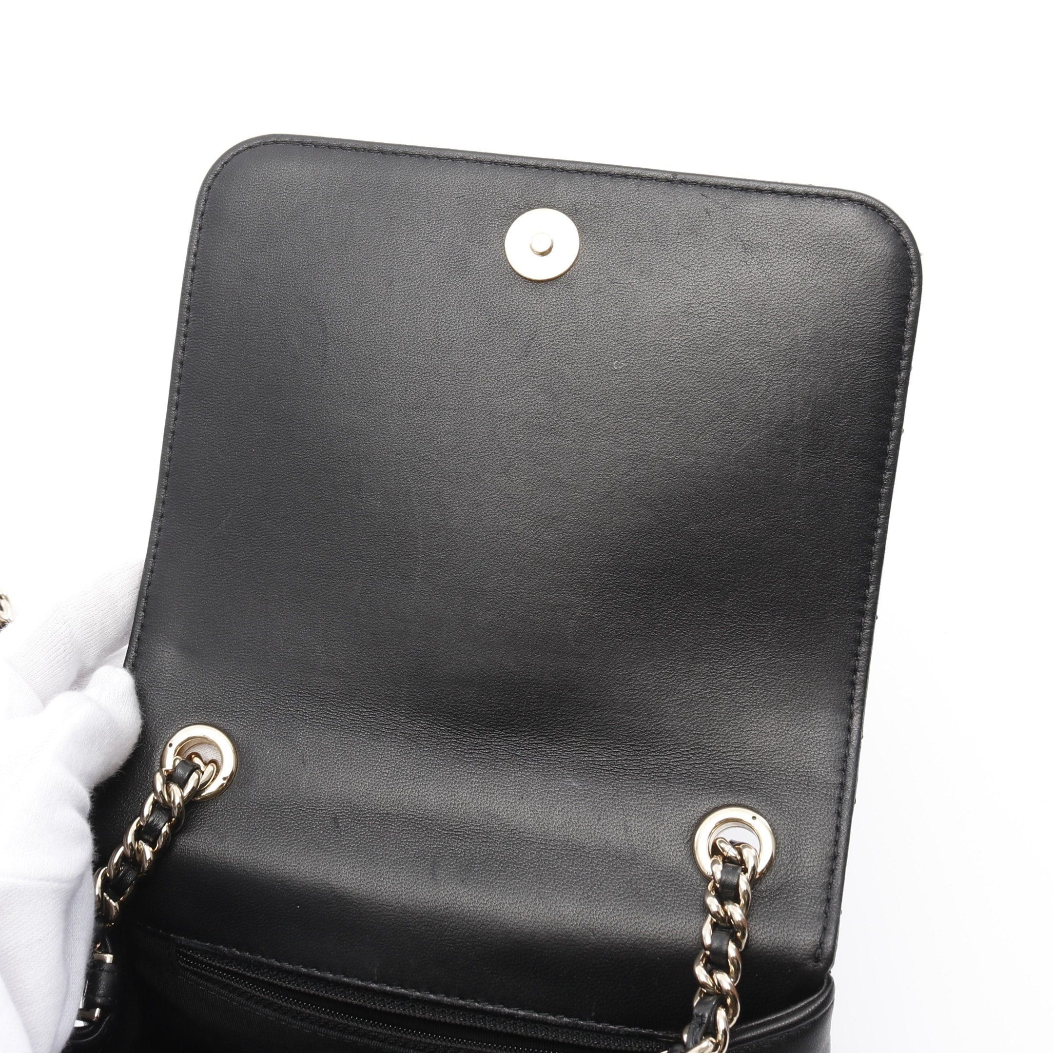 Chanel Chanel Matelasse Studs Coco Mark Chain Shoulder Bag Lambskin Black Gold Hardware Size ONE SIZE - 8 Thumbnail