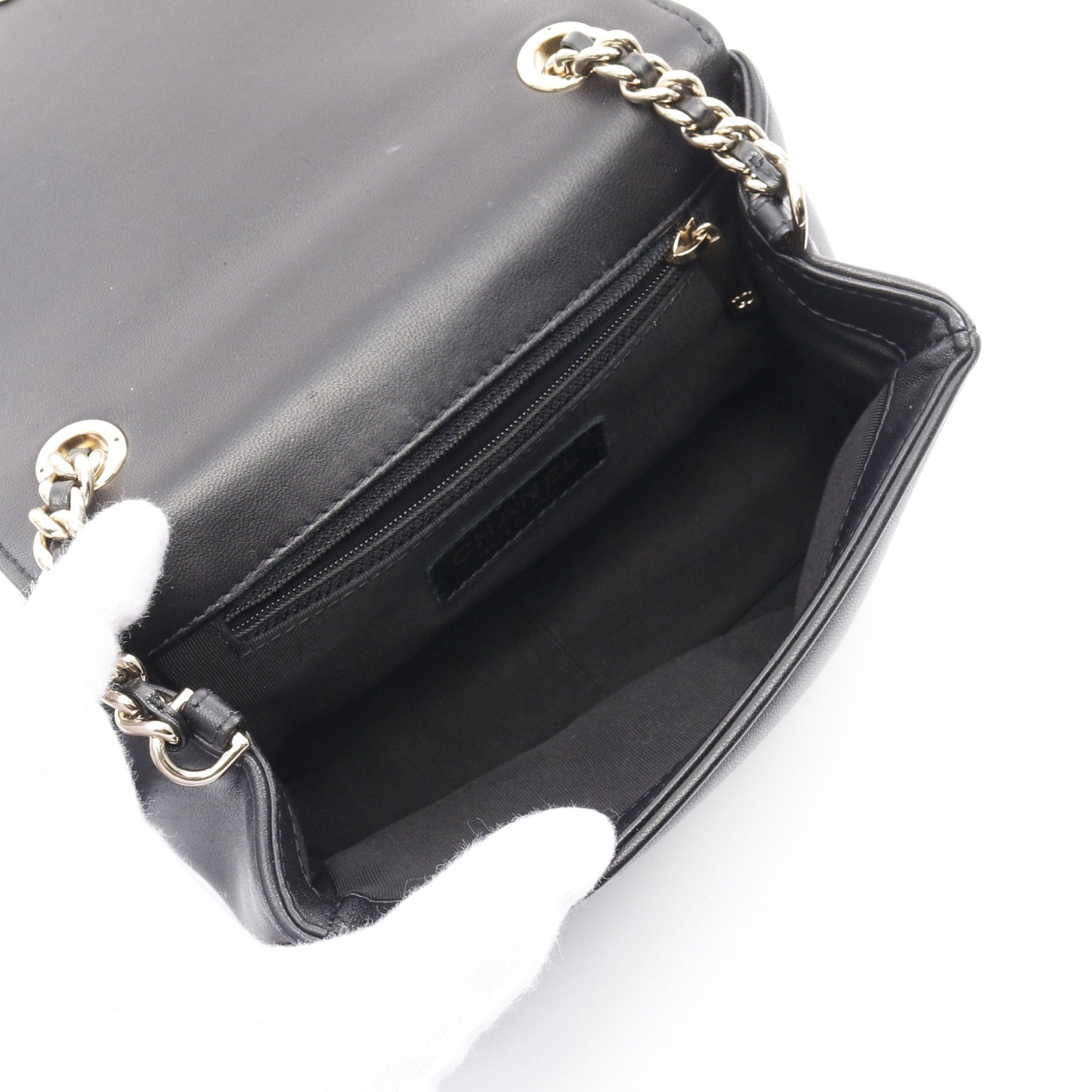 Chanel Chanel Matelasse Studs Coco Mark Chain Shoulder Bag Lambskin Black Gold Hardware Size ONE SIZE - 3 Thumbnail