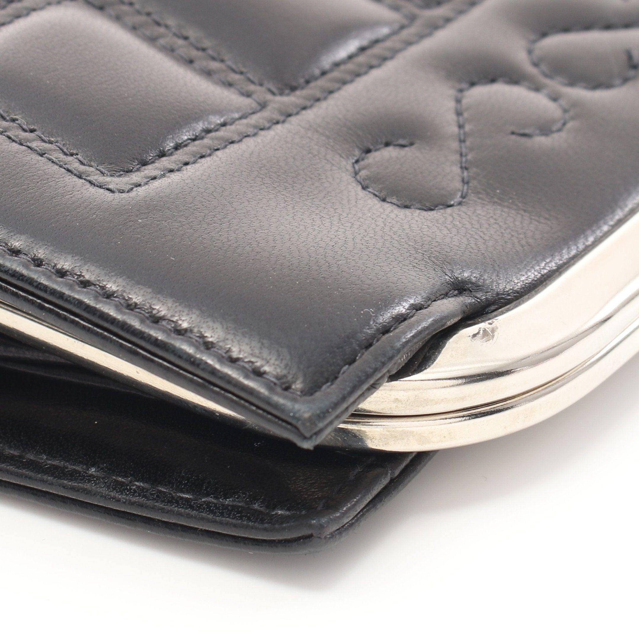 Chanel Chanel Chocolate Bar Clutch Bag Leather Black Silver Hardware Size ONE SIZE - 10 Thumbnail