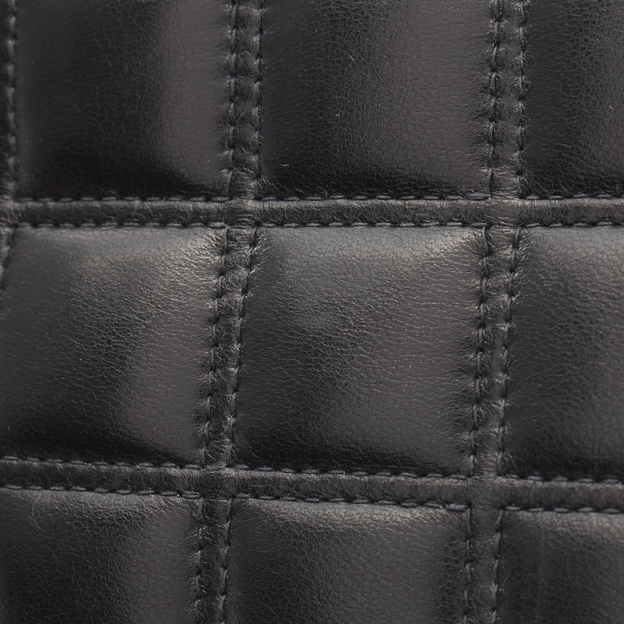 Chanel Chanel Chocolate Bar Clutch Bag Leather Black Silver Hardware Size ONE SIZE - 12 Thumbnail