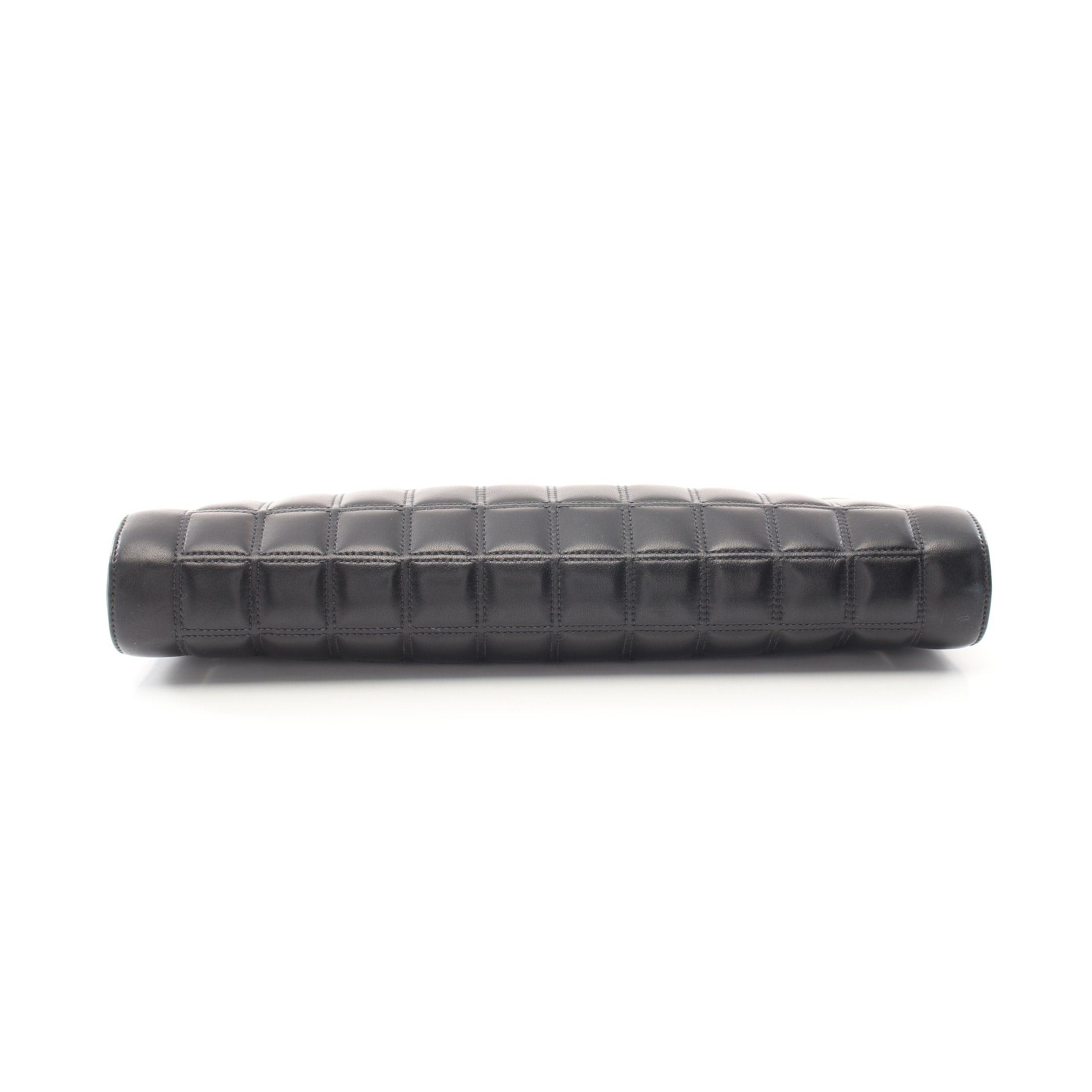 Chanel Chanel Chocolate Bar Clutch Bag Leather Black Silver Hardware Size ONE SIZE - 13 Thumbnail