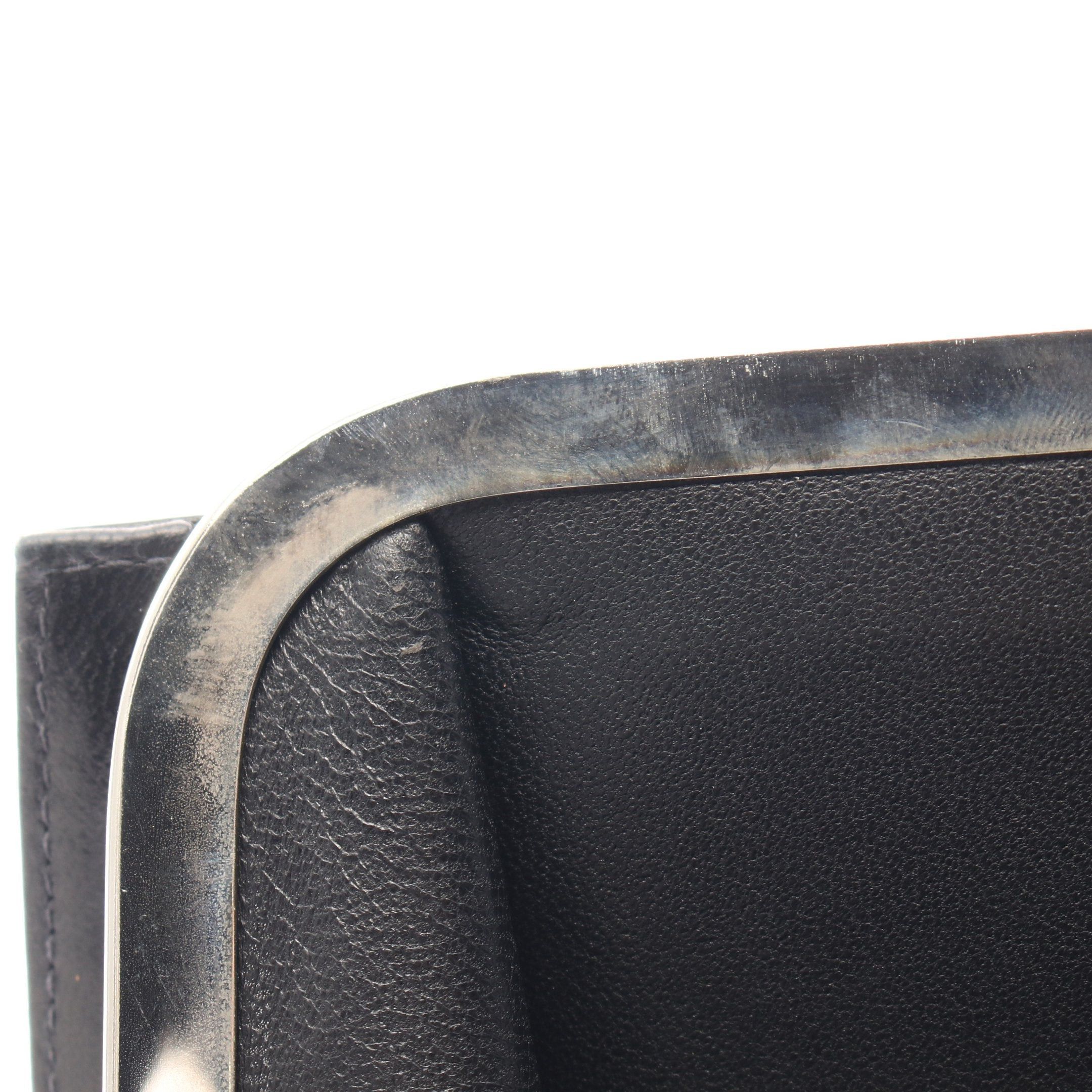 Chanel Chanel Chocolate Bar Clutch Bag Leather Black Silver Hardware Size ONE SIZE - 6 Thumbnail