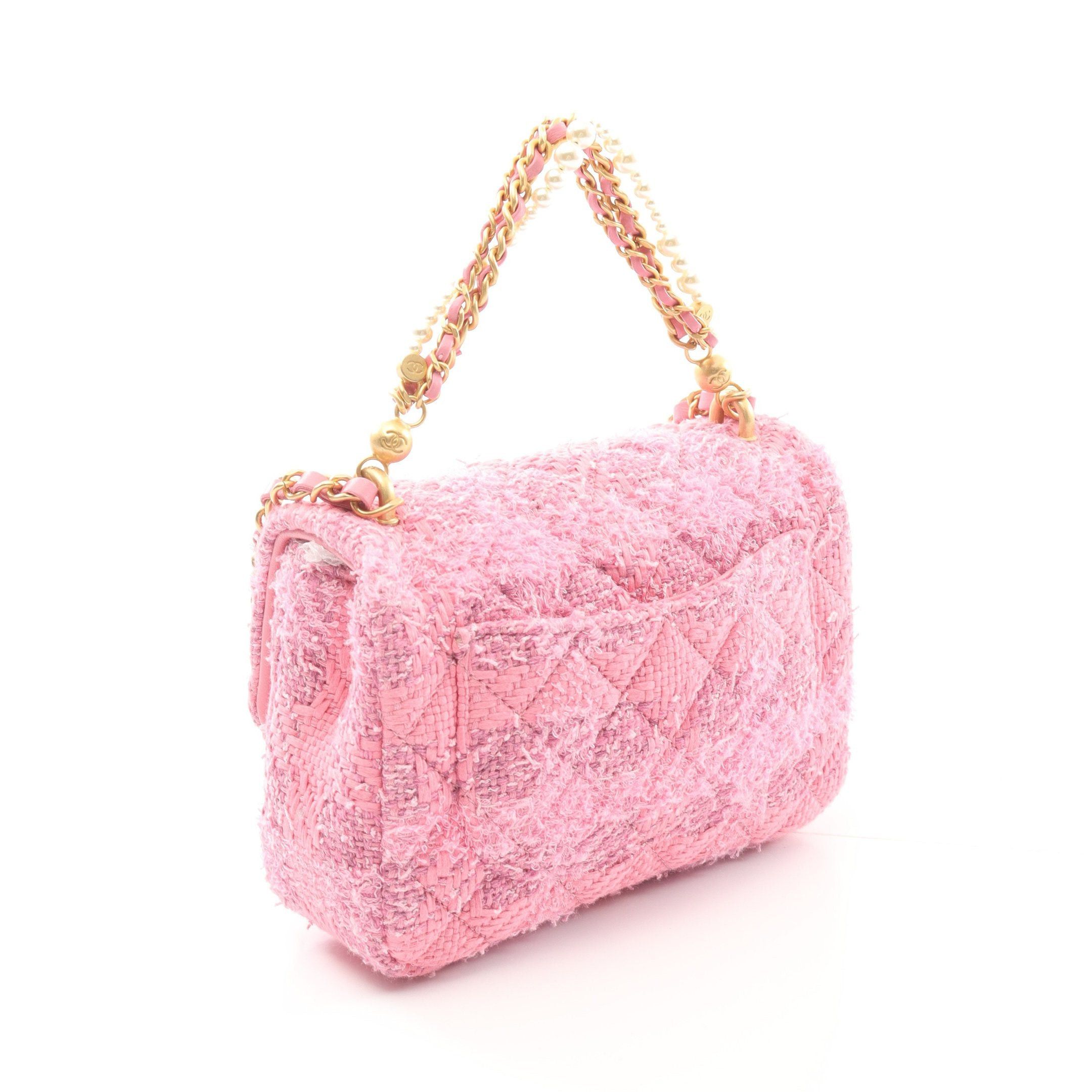Chanel Chanel Mini Matelasse Chain Shoulder Bag Tweed Pink Gold Hardware Size ONE SIZE - 2 Thumbnail