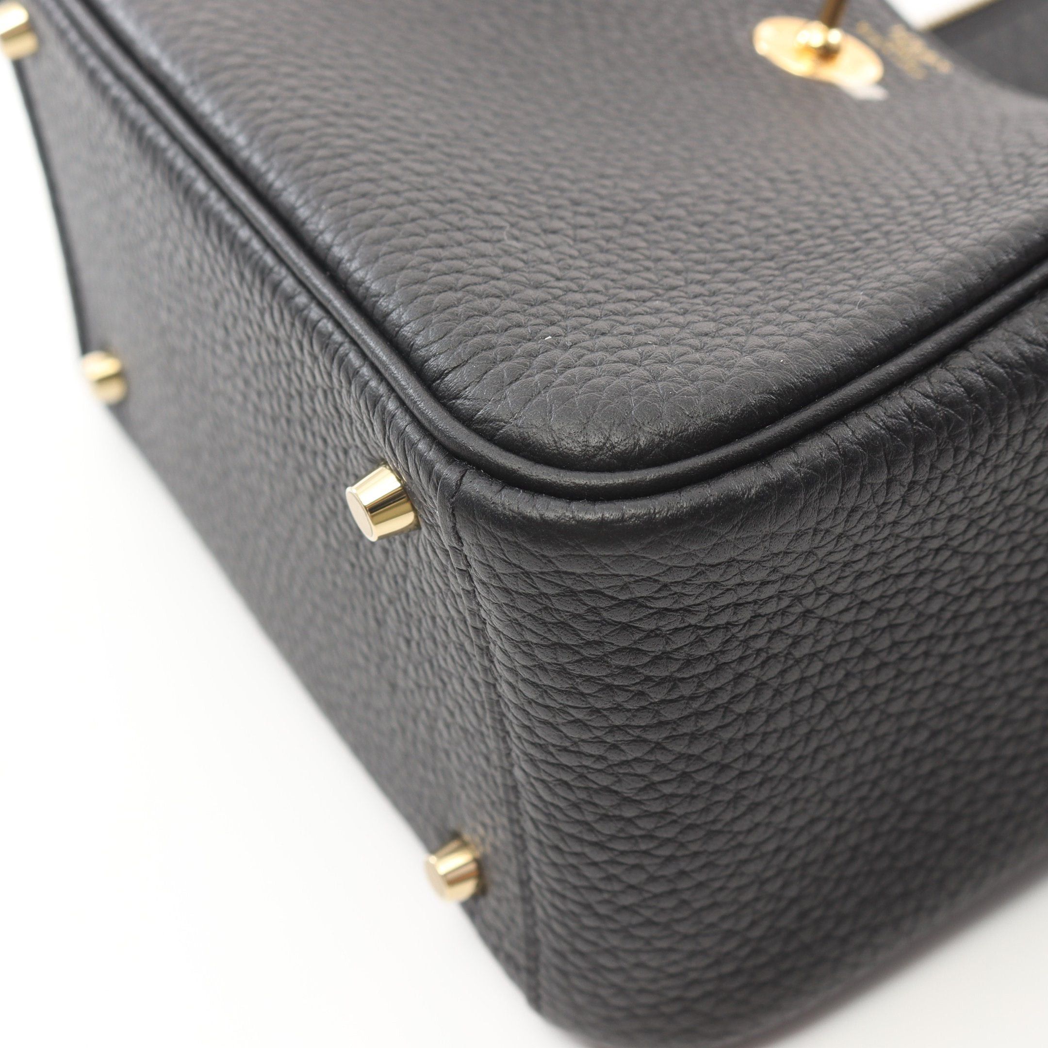 Hermes Hermes Lindy Mini Shoulder Bag Clemence Leather Black Gold Hardware Double Engraved Size ONE SIZE - 6 Thumbnail