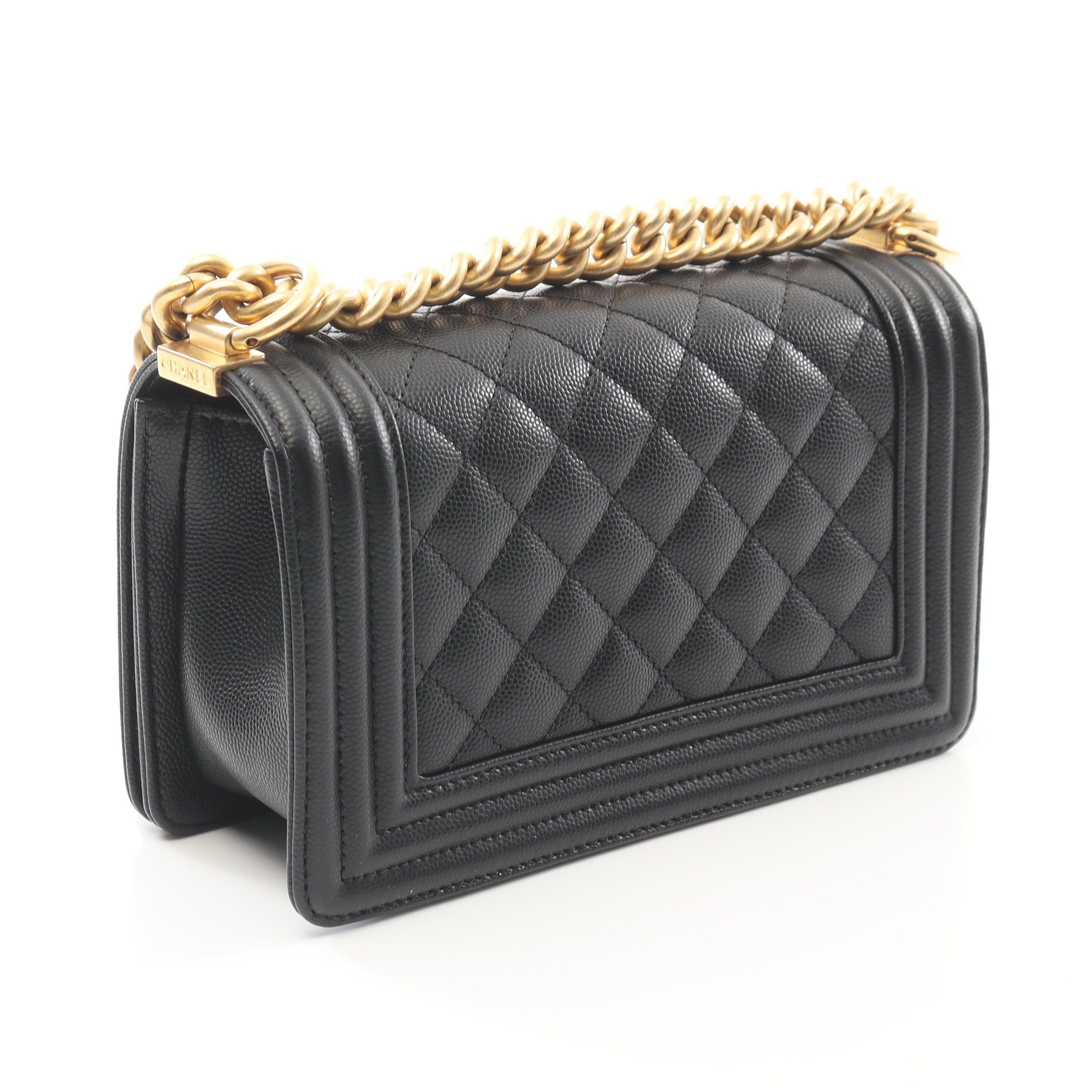 Chanel Chanel Boy Chanel Small Chain Shoulder Bag Caviar Skin Black Gold Hardware Size ONE SIZE - 2 Thumbnail