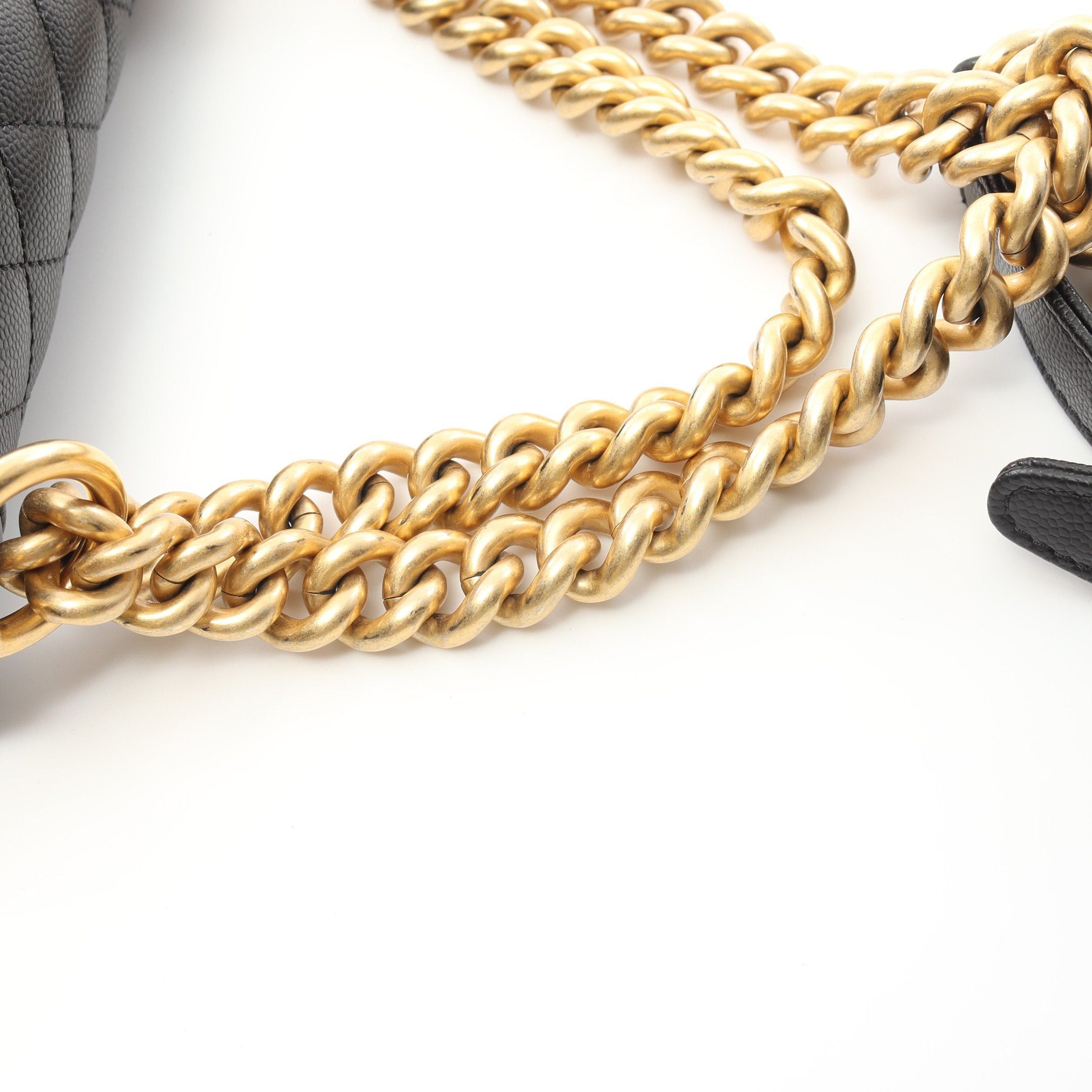 Chanel Chanel Boy Chanel Small Chain Shoulder Bag Caviar Skin Black Gold Hardware Size ONE SIZE - 7 Thumbnail