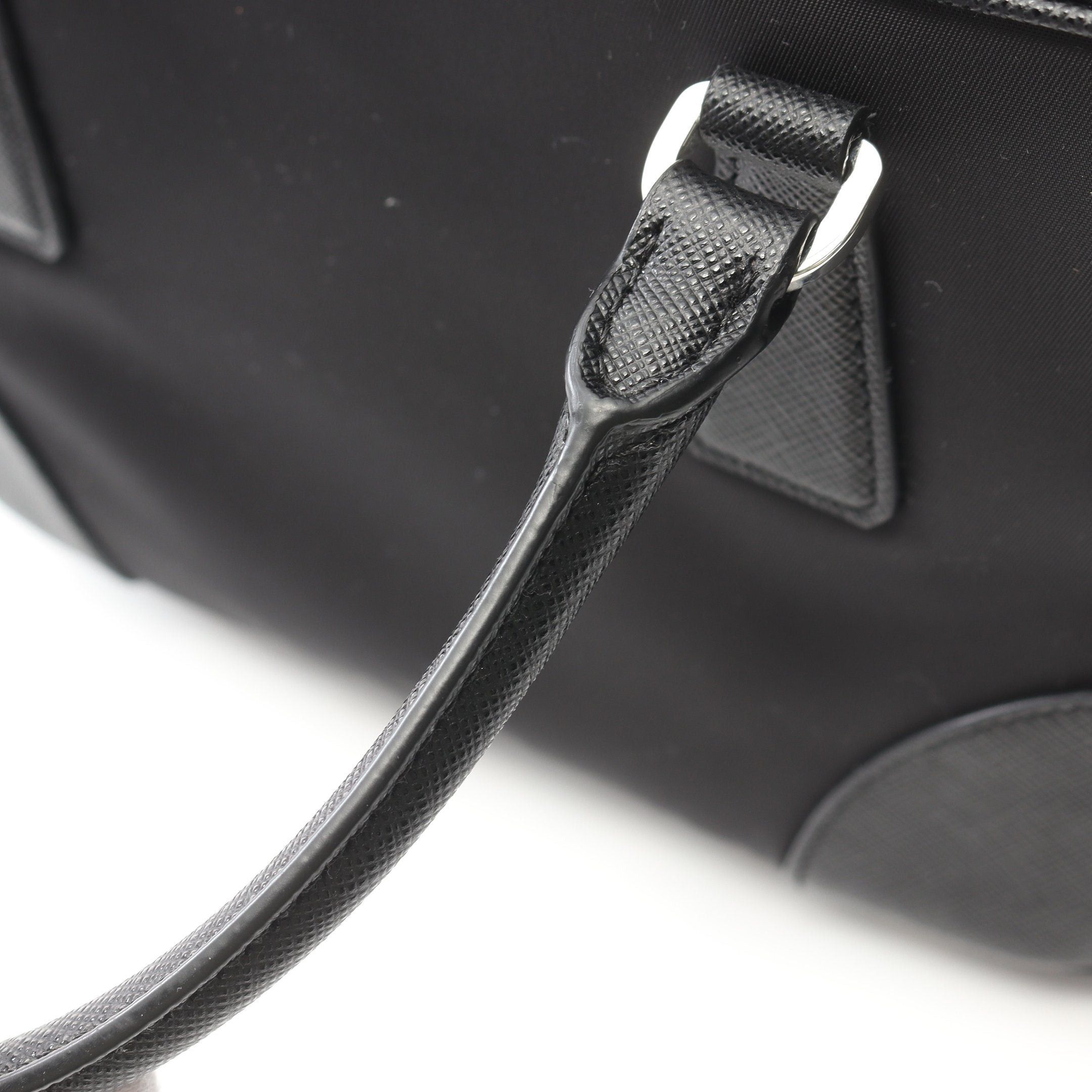 Prada Prada Handbag Nylon Saffiano Leather Black Size ONE SIZE - 6 Thumbnail