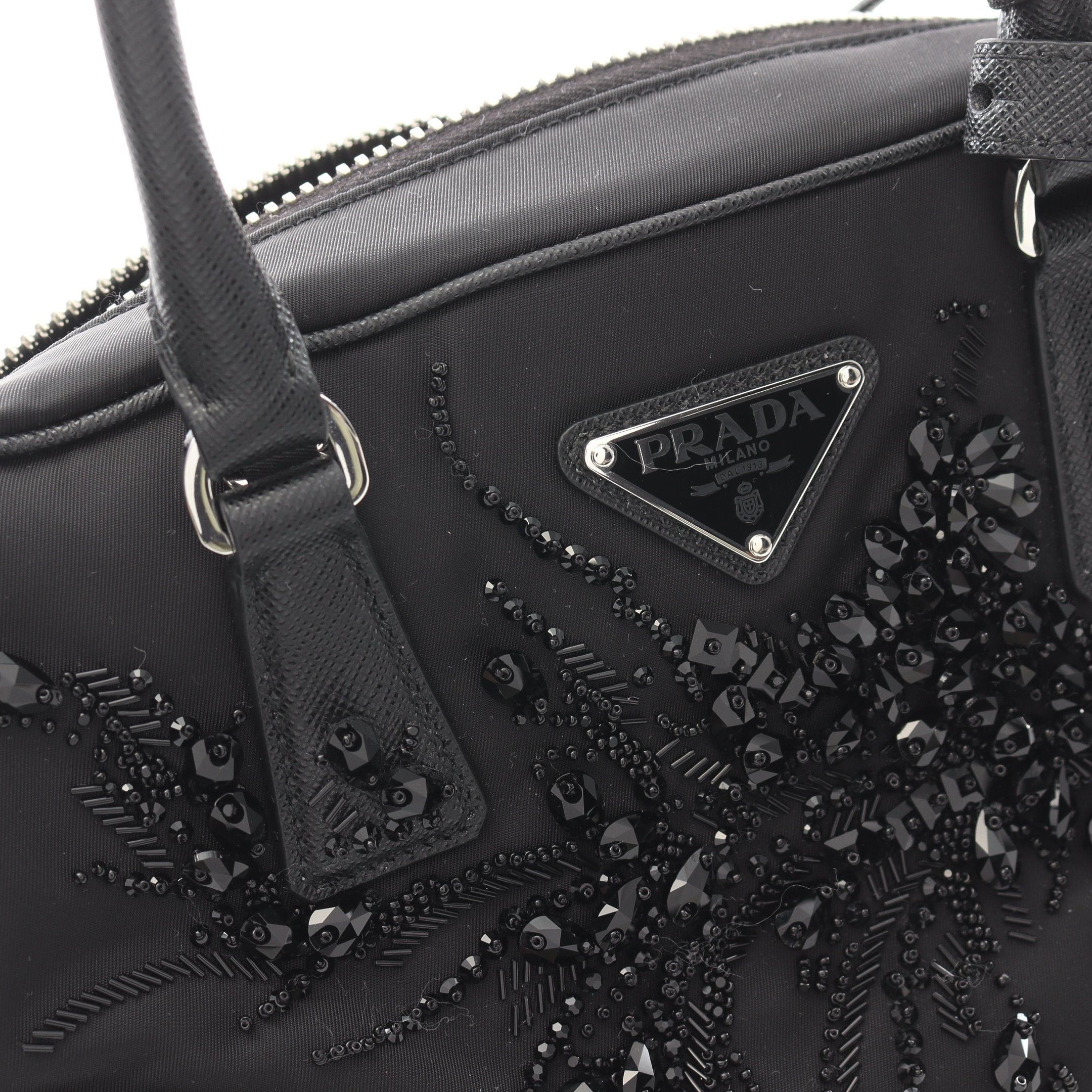 Prada Prada Handbag Nylon Saffiano Leather Black Size ONE SIZE - 5 Thumbnail