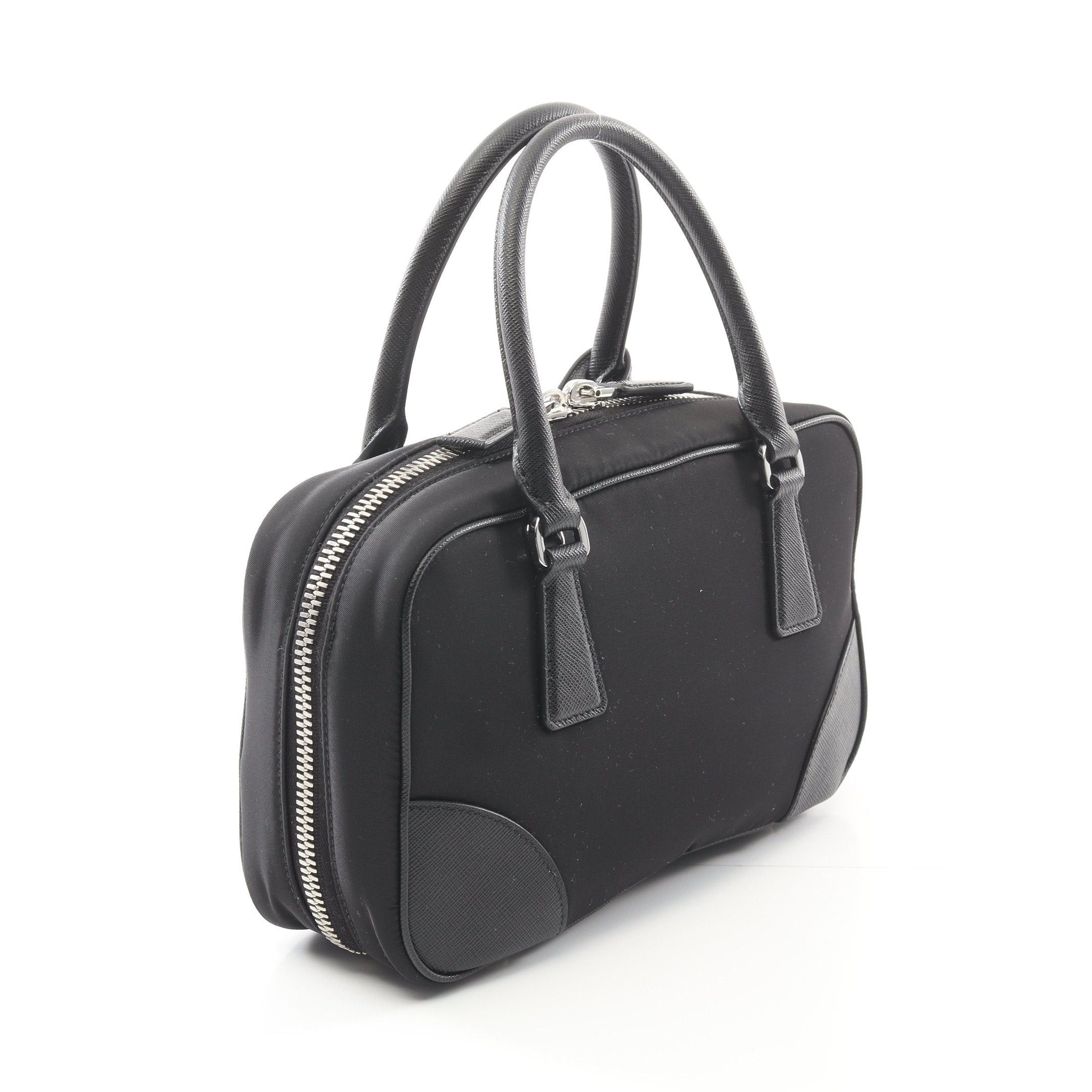 Prada Prada Handbag Nylon Saffiano Leather Black Size ONE SIZE - 2 Thumbnail