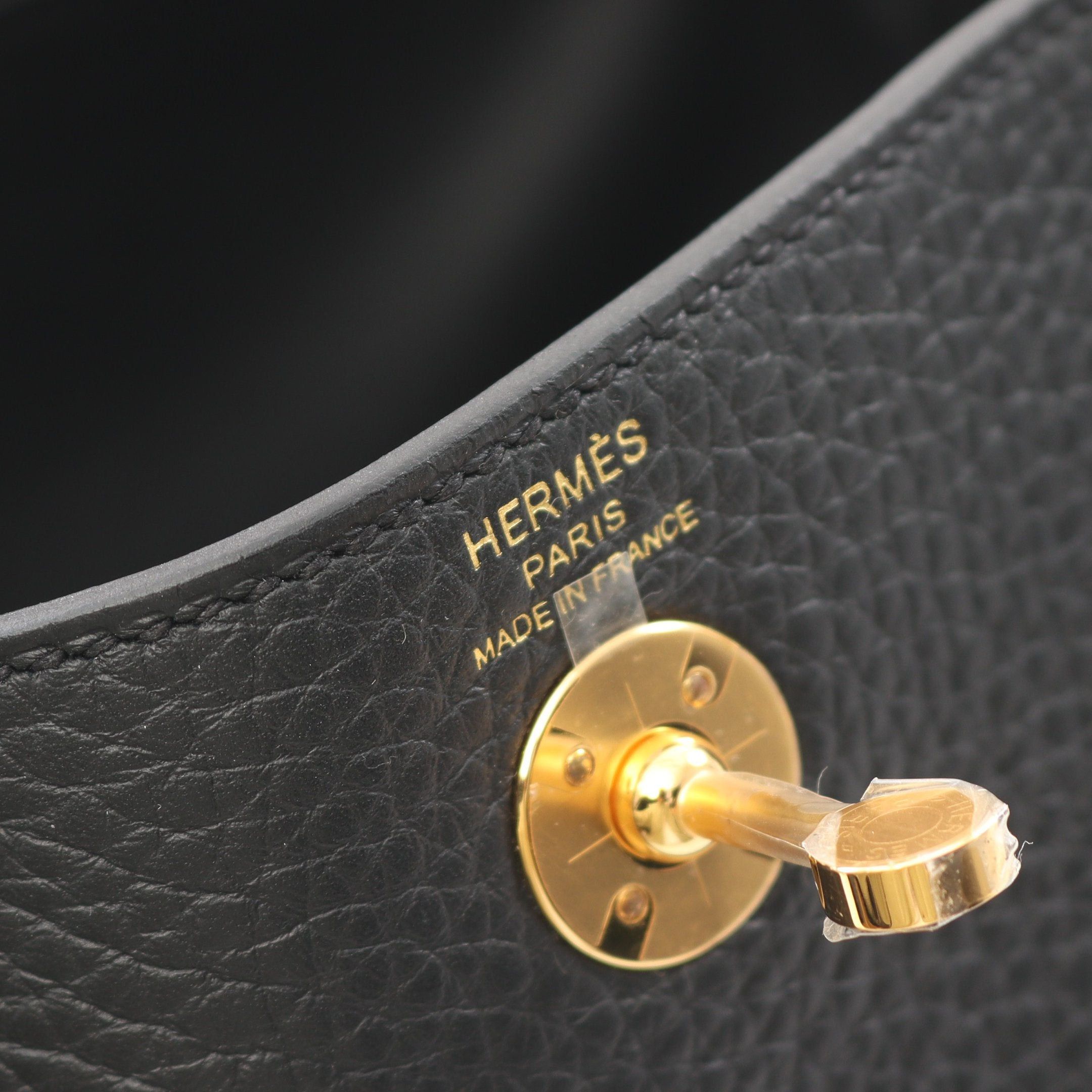 Hermes Hermes Lindy Mini Shoulder Bag Clemence Leather Black Gold Hardware Double Engraved Size ONE SIZE - 4 Thumbnail