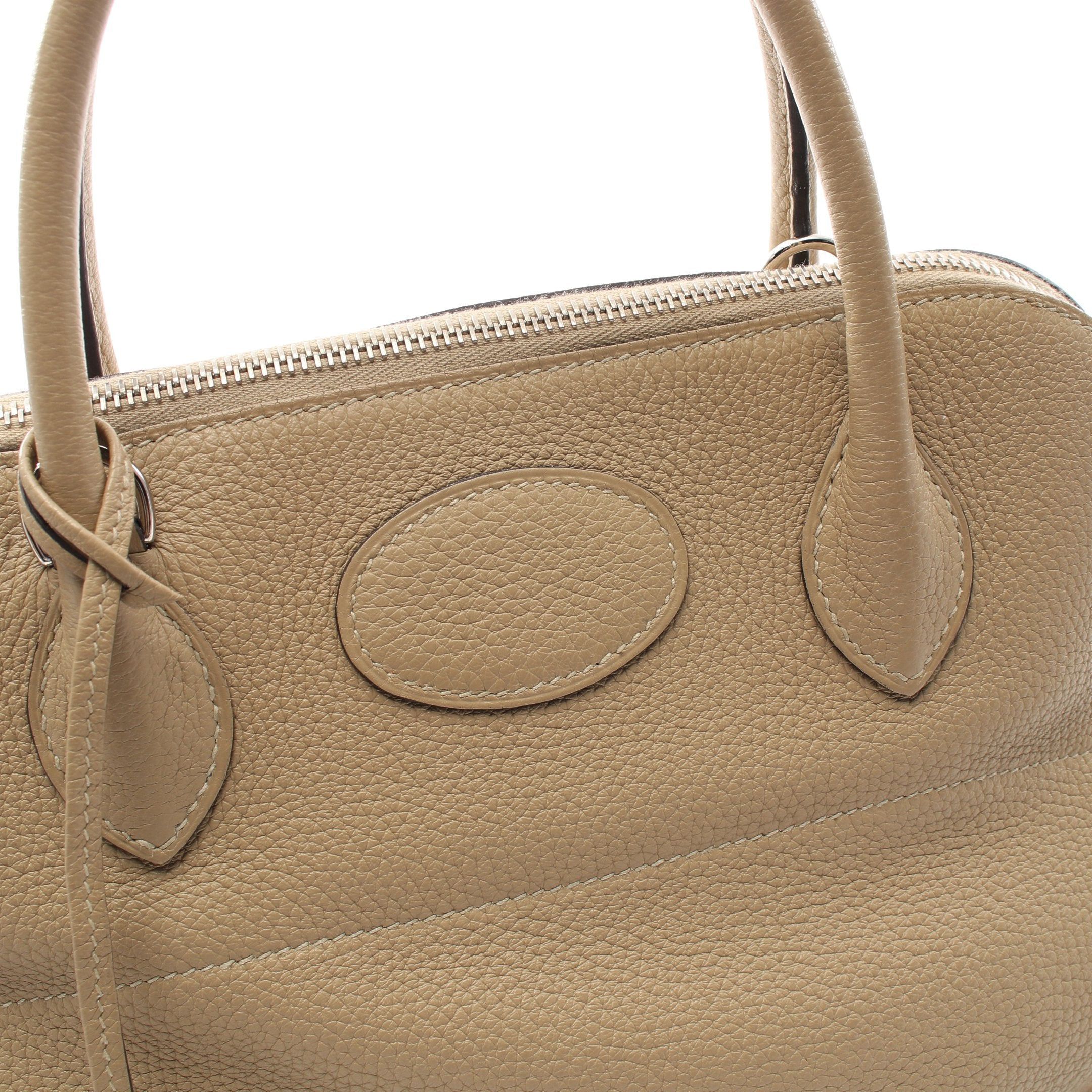 Hermes Hermes Bolide 31 Handbag Clemence Leather Beige Silver Hardware A Stamp Size ONE SIZE - 7 Thumbnail