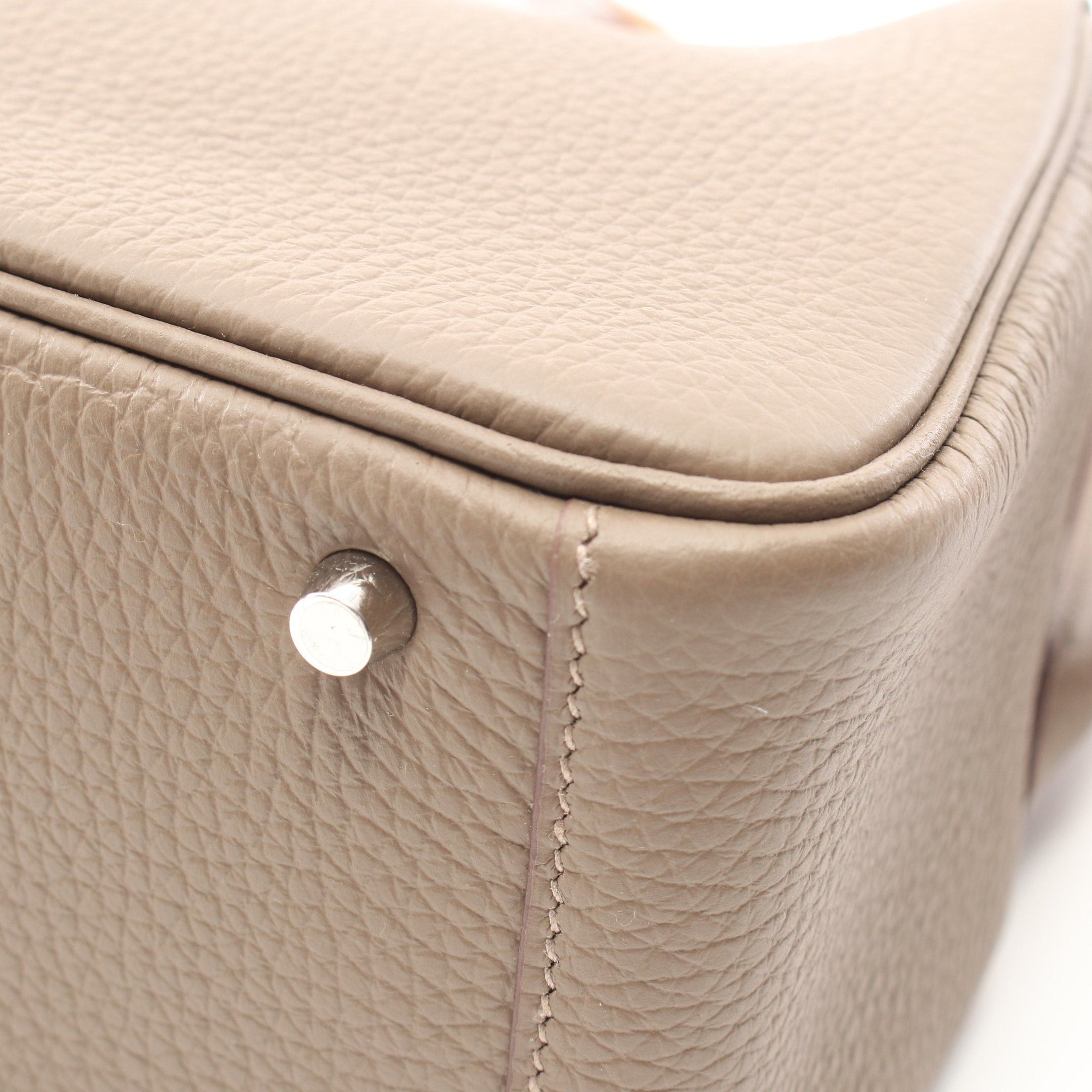 Hermes Hermes Lindy Mini Maxi Cadre Etoupe Shoulder Bag Clemence Leather Gray Brown Silver Hardware Double Engraved Size ONE SIZE - 6 Thumbnail
