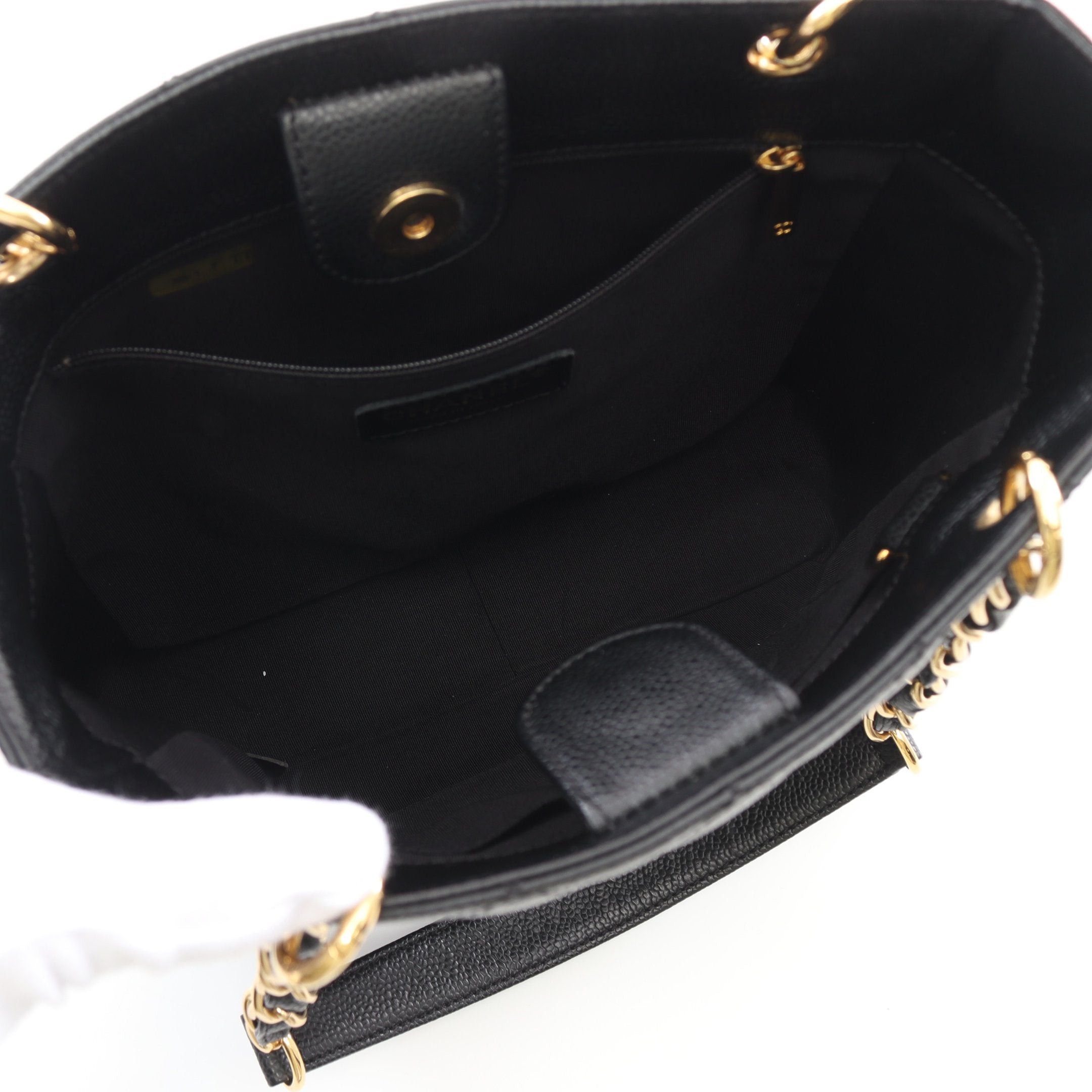 Chanel Chanel Matelasse Pst Chain Shoulder Bag Tote Caviar Skin Black Gold Hardware Size ONE SIZE - 3 Thumbnail