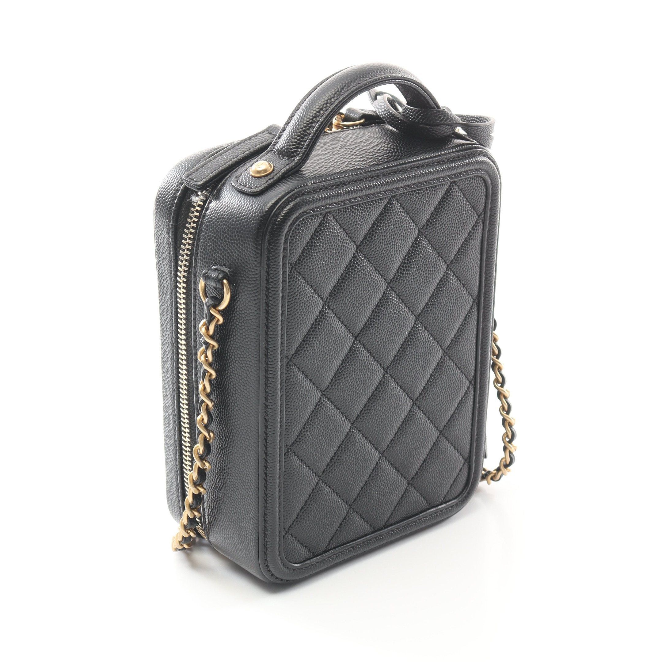 Chanel Chanel Cc Filigree Chain Shoulder Bag Caviar Skin Black Gold Hardware Size ONE SIZE - 2 Thumbnail