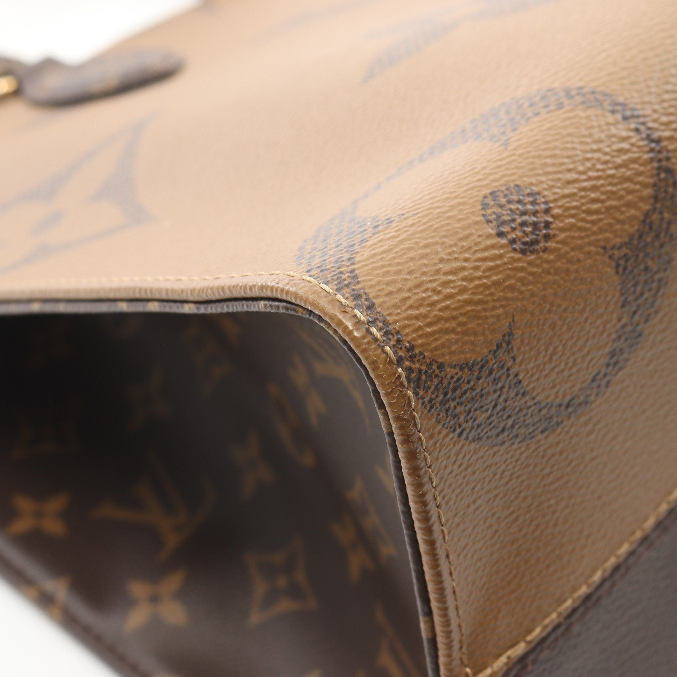 Louis Vuitton Louis Vuitton On-The-Go Mm Monogram Giant Reverse Shoulder Bag Tote Leather Brown Beige Size ONE SIZE - 6 Thumbnail