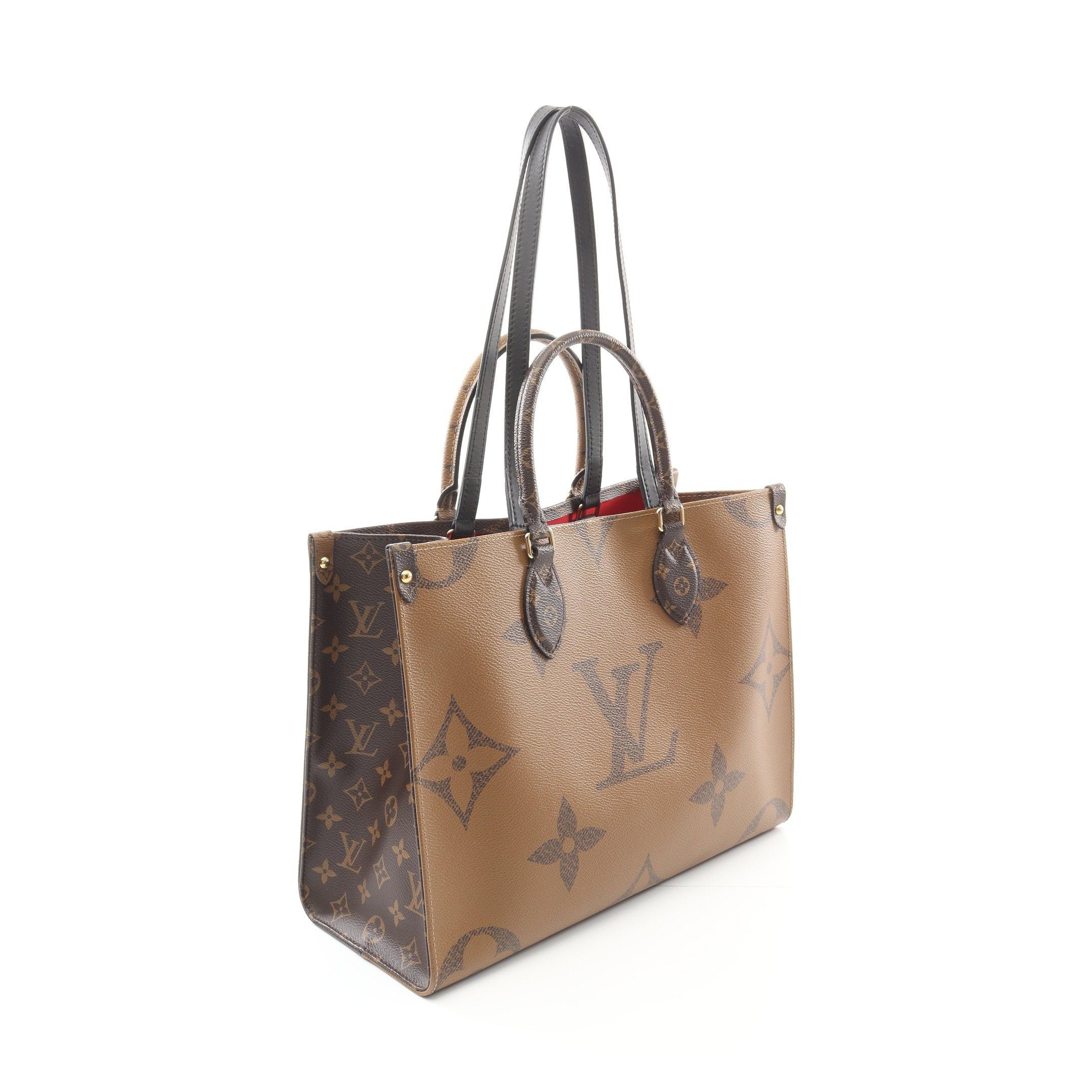 Louis Vuitton Louis Vuitton On-The-Go Mm Monogram Giant Reverse Shoulder Bag Tote Leather Brown Beige Size ONE SIZE - 2 Thumbnail