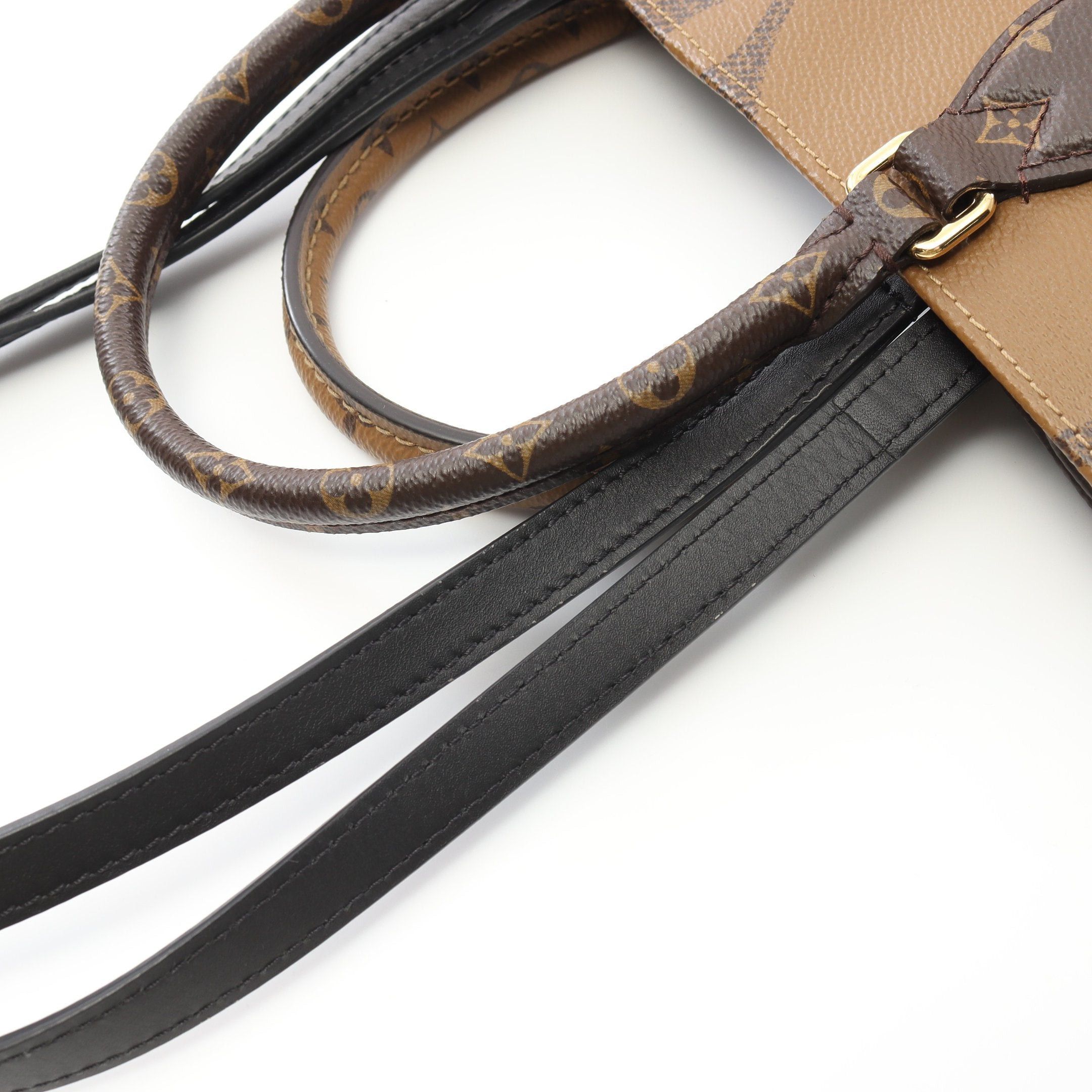 Louis Vuitton Louis Vuitton On-The-Go Mm Monogram Giant Reverse Shoulder Bag Tote Leather Brown Beige Size ONE SIZE - 7 Thumbnail