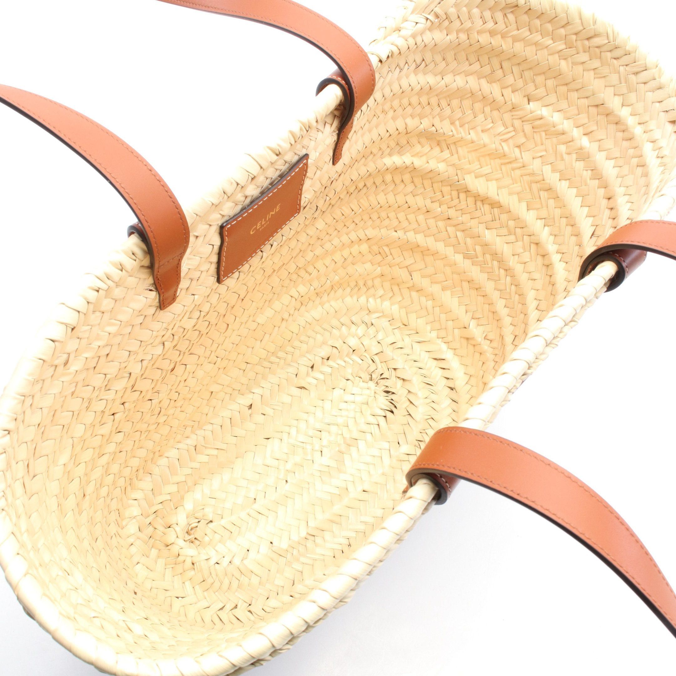 Celine Celine Medium Trio Woven Basket Bag Shoulder Raffia Leather Beige Brown Size ONE SIZE - 3 Thumbnail