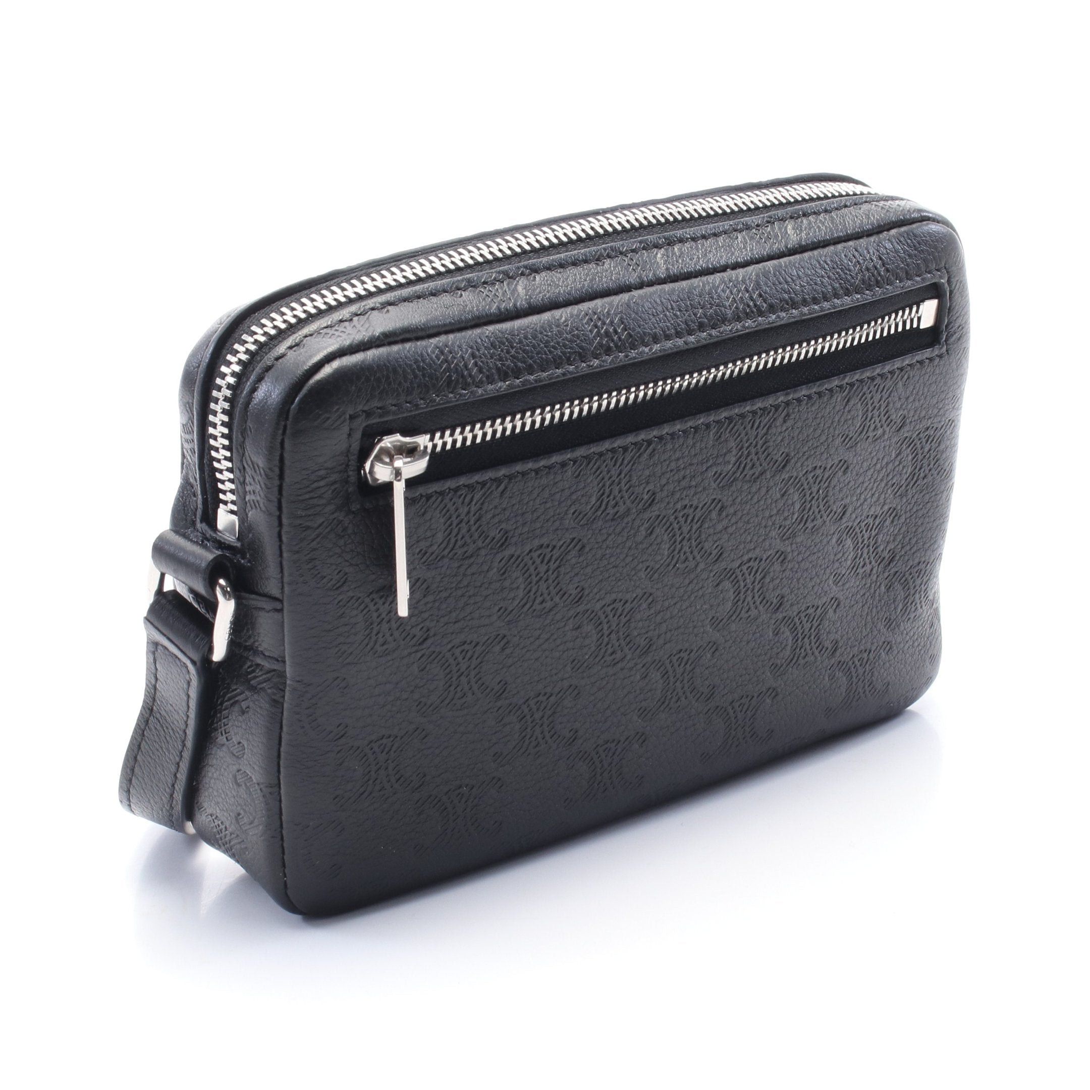 Celine Celine Mini Camera Bag Triomphe Shoulder Leather Black Size ONE SIZE - 2 Thumbnail