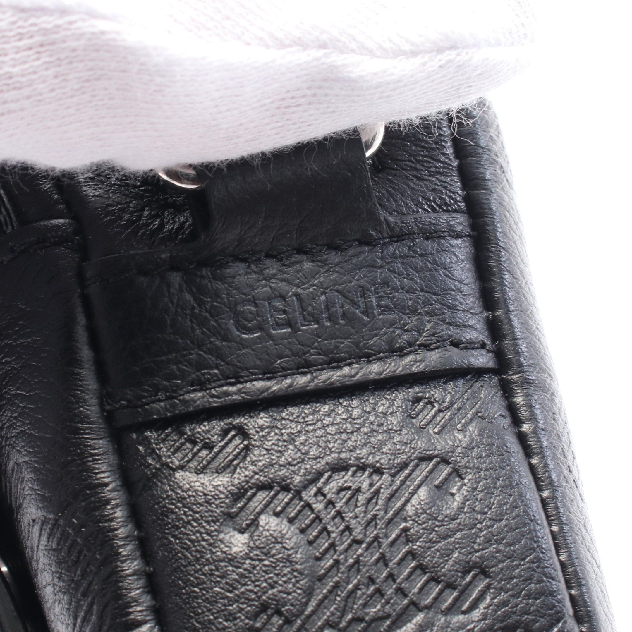Celine Celine Mini Camera Bag Triomphe Shoulder Leather Black Size ONE SIZE - 4 Thumbnail