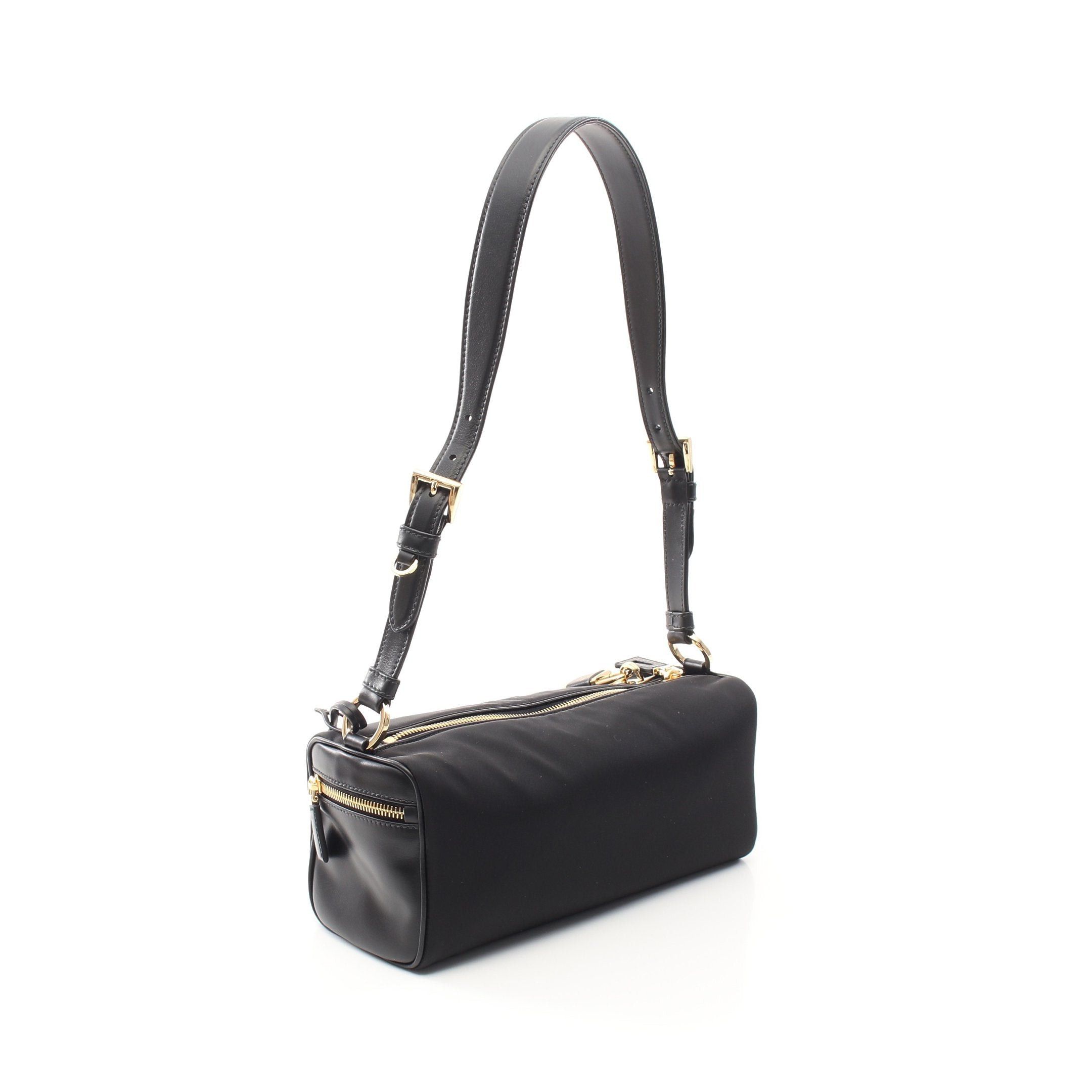 Prada Prada Tessuto Vitello Shoulder Bag Nylon Leather Black Size ONE SIZE - 2 Thumbnail