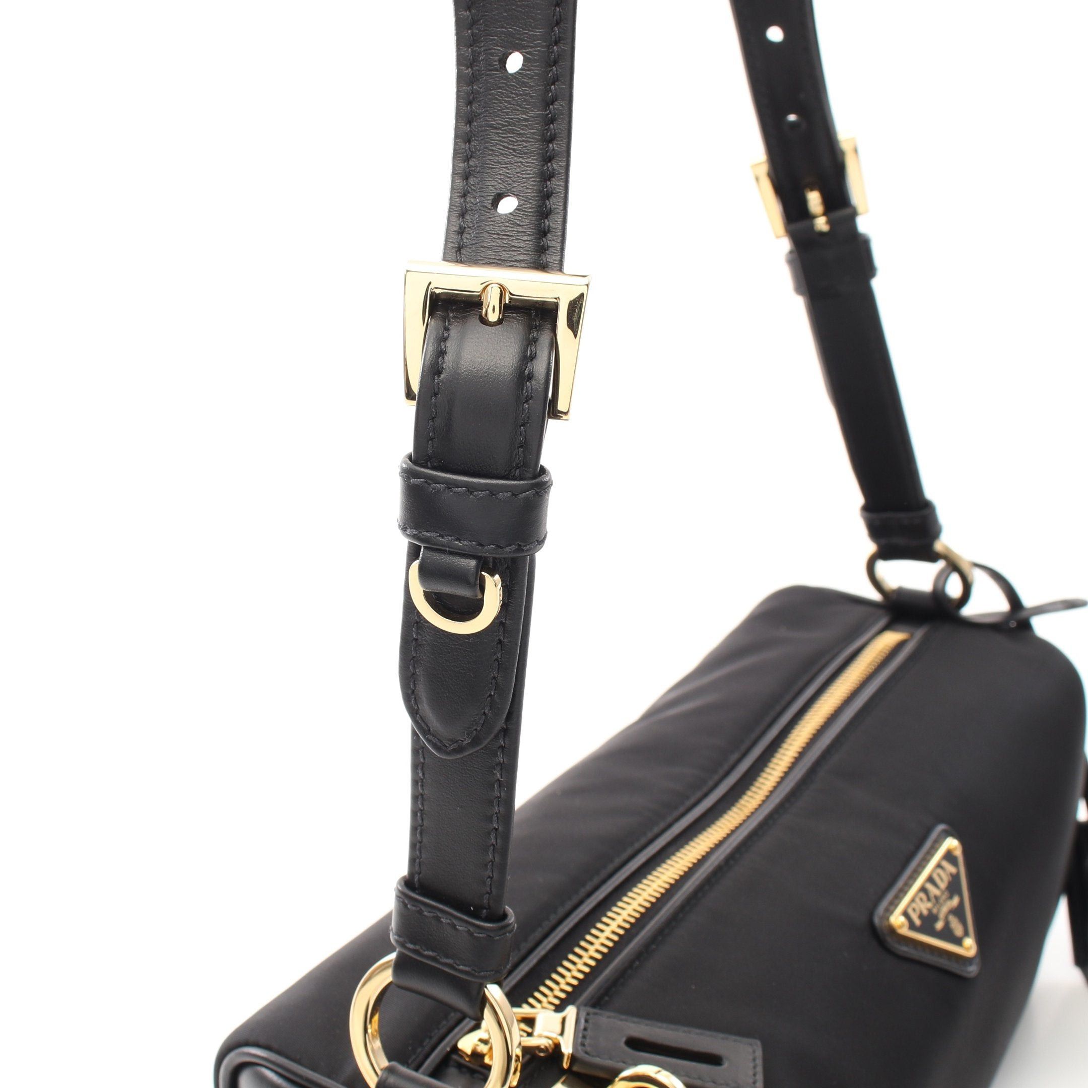 Prada Prada Tessuto Vitello Shoulder Bag Nylon Leather Black Size ONE SIZE - 6 Thumbnail