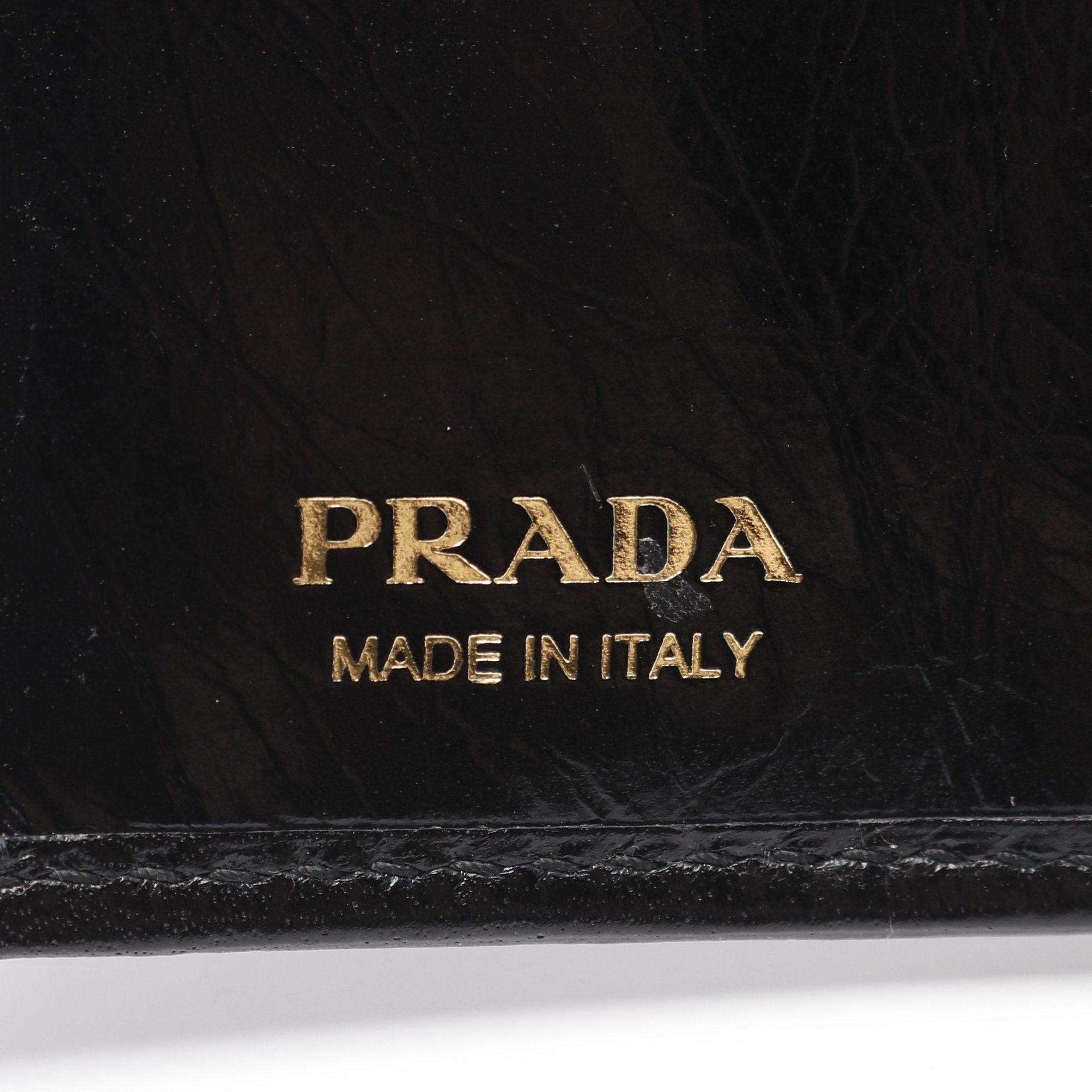 Prada Prada Soft Lux Bi-Fold Wallet Leather Black Size ONE SIZE - 4 Thumbnail