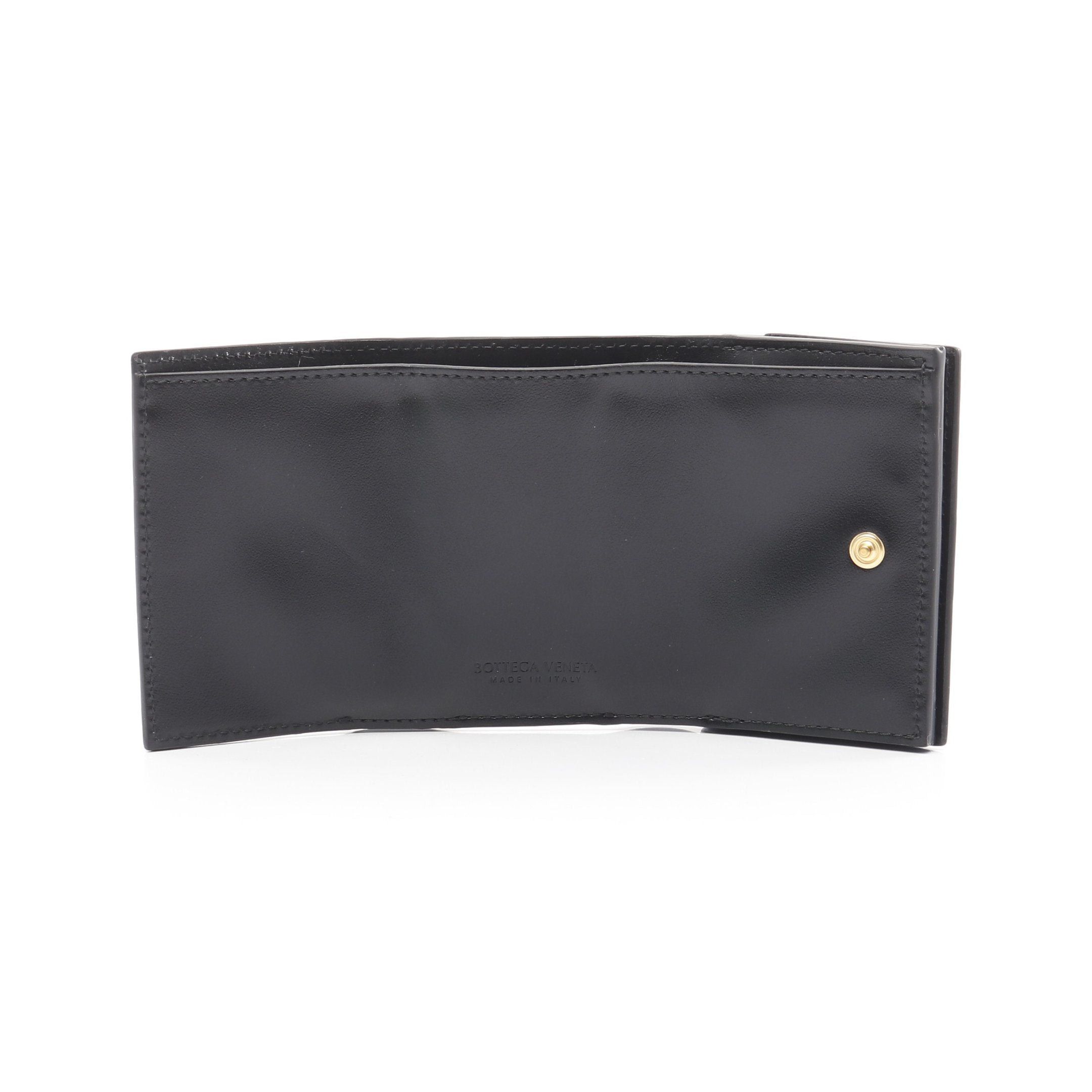 Bottega Veneta Bottega Veneta Intrecciato Tiny Trifold Wallet Leather Black Size ONE SIZE - 3 Thumbnail