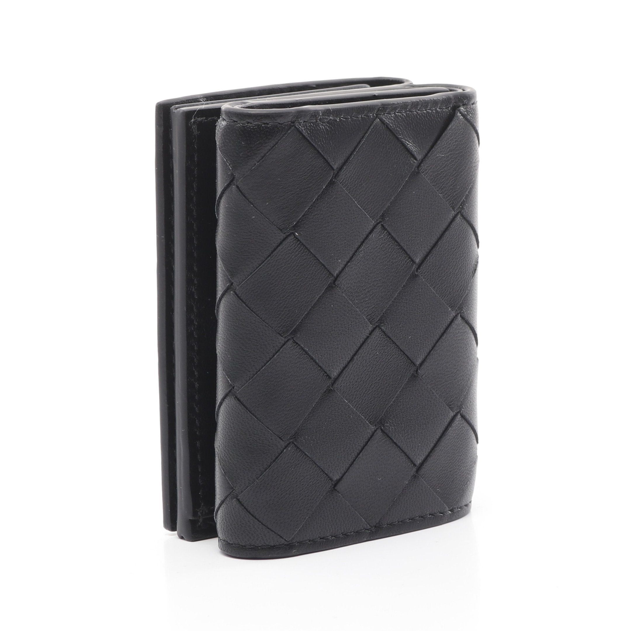 Bottega Veneta Bottega Veneta Intrecciato Tiny Trifold Wallet Leather Black Size ONE SIZE - 2 Thumbnail