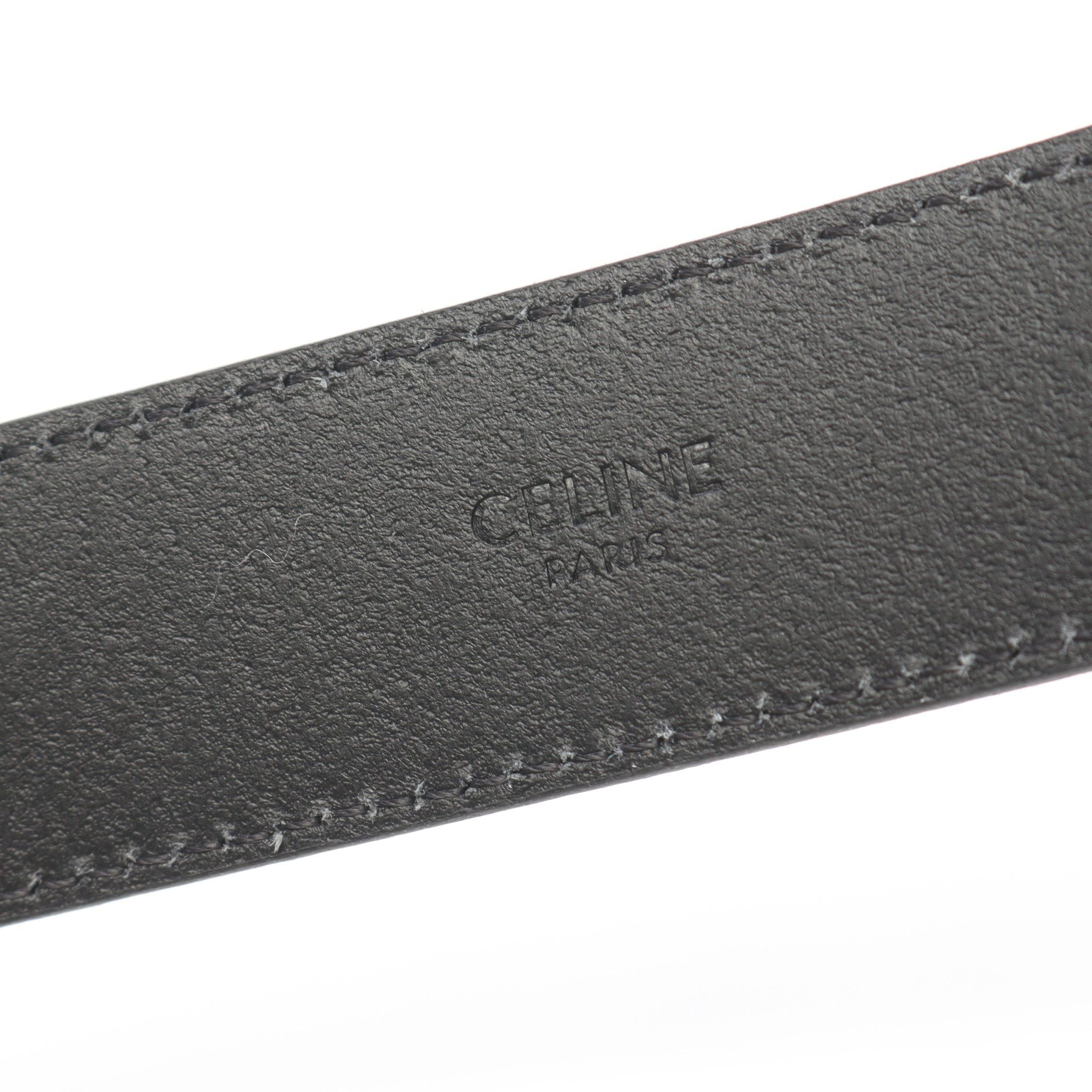 Celine Celine Triomphe Belt Leather Black Size ONE SIZE - 4 Thumbnail