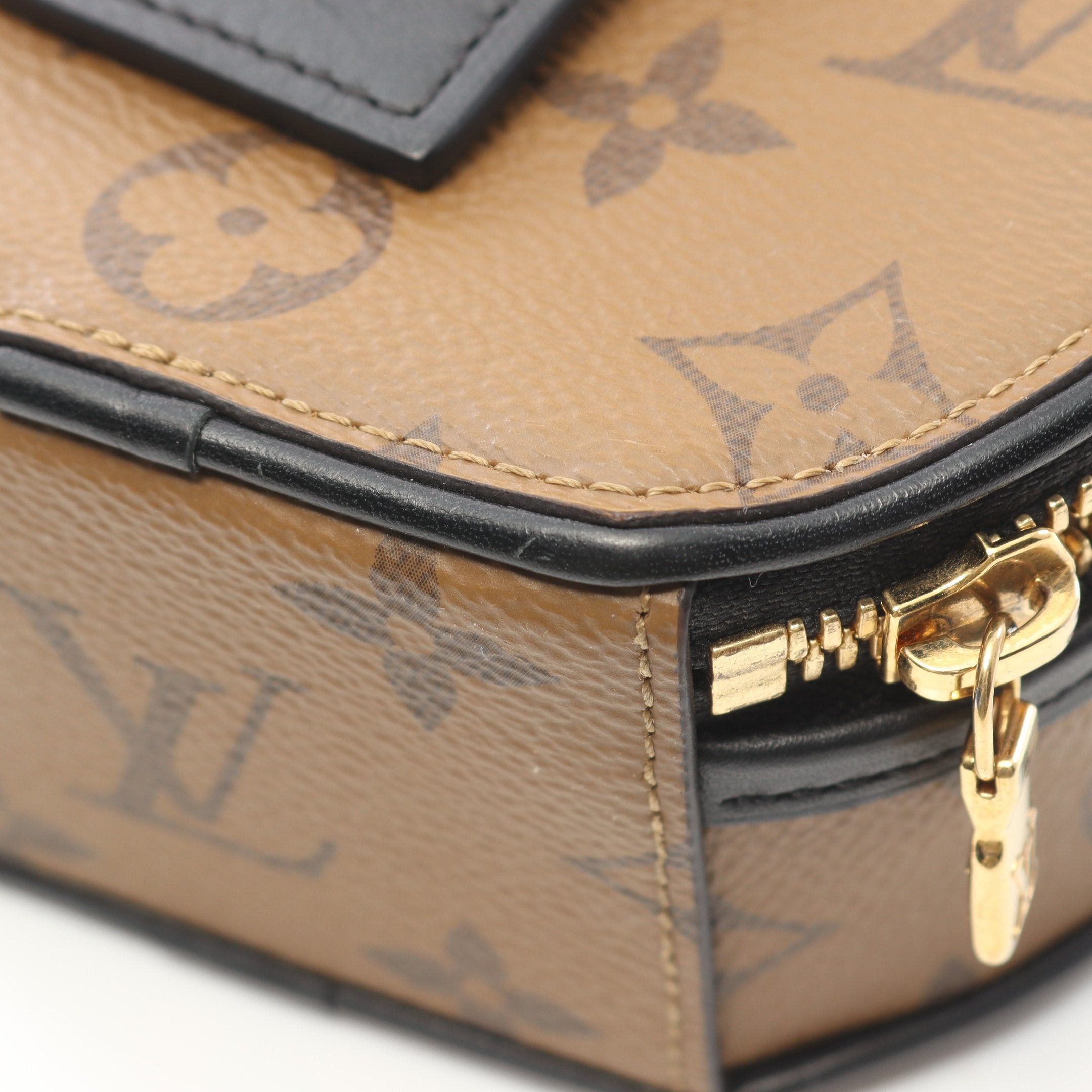 Louis Vuitton Louis Vuitton Mini Boatt Chapeau Monogram Reverse Handbag Leather Brown Black Size ONE SIZE - 5 Thumbnail