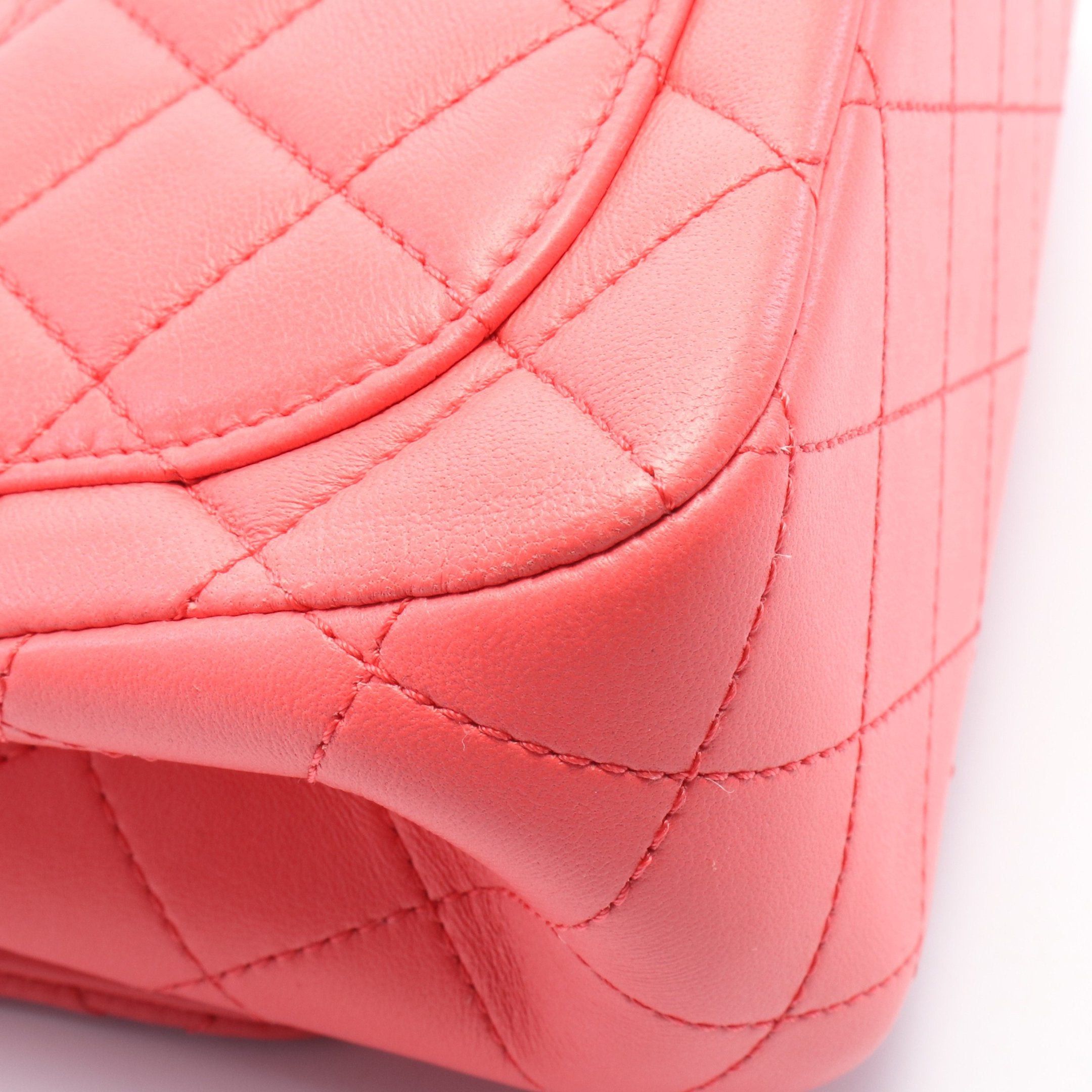 Chanel Chanel Mini Matelasse Camellia Chain Shoulder Bag Leather Coral Pink Matte Gold Hardware Size ONE SIZE - 7 Thumbnail